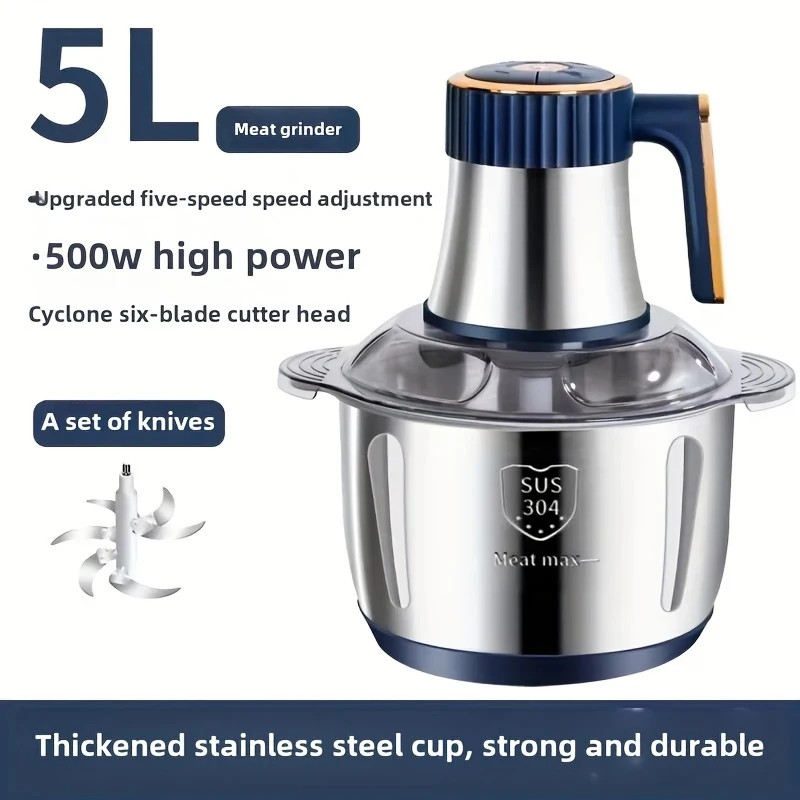 304 Stainless Steel Multifunctional Electric Food Processor 2L 3L 5L Meat Grinde