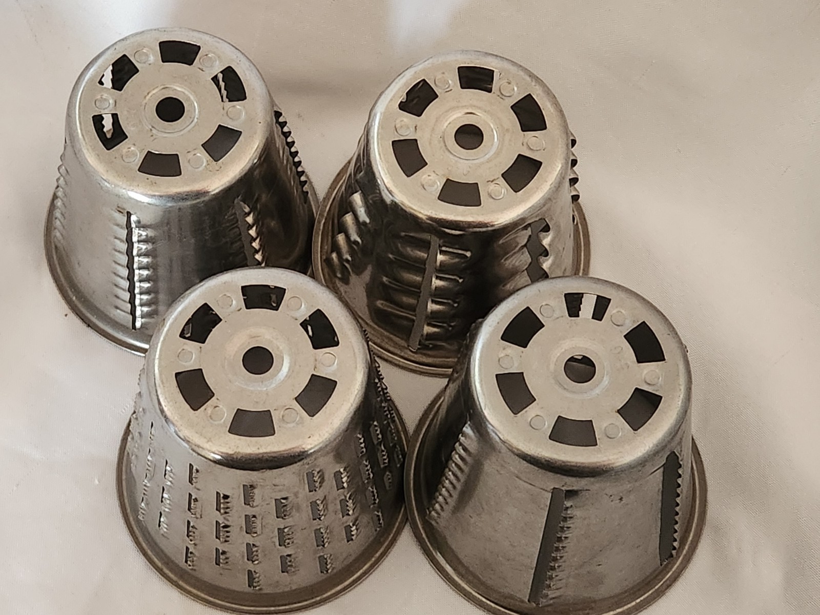 Set Of 4 Vintage Towncraft Cutter Food Processor Cones ONLY 1-G 2-G 3-G 5-G