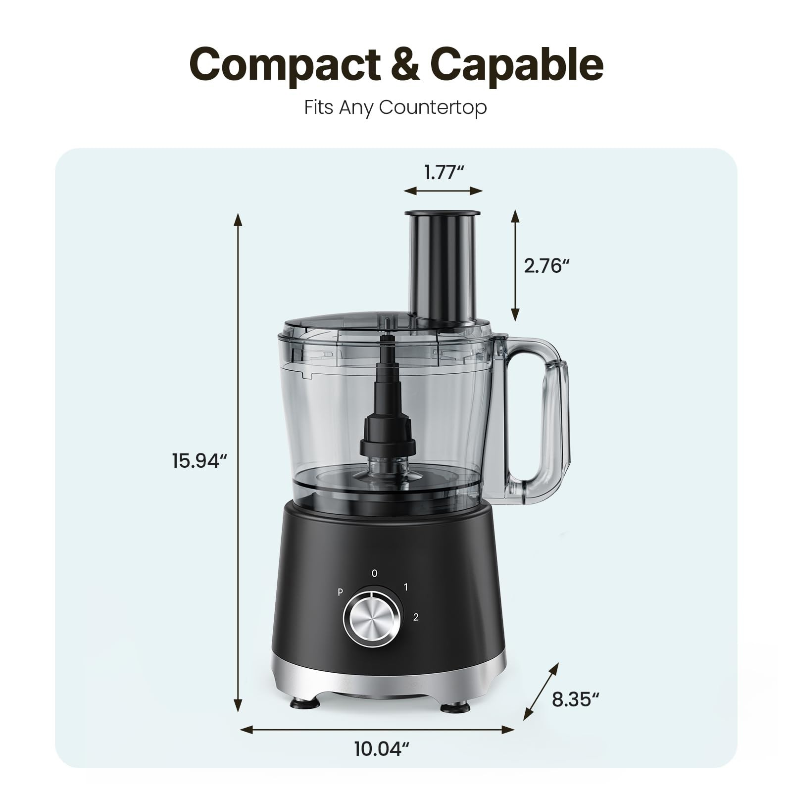 Food Processor 10.5 Cups, 600W Powerful Food processors with 5 Blades, Dishwa…