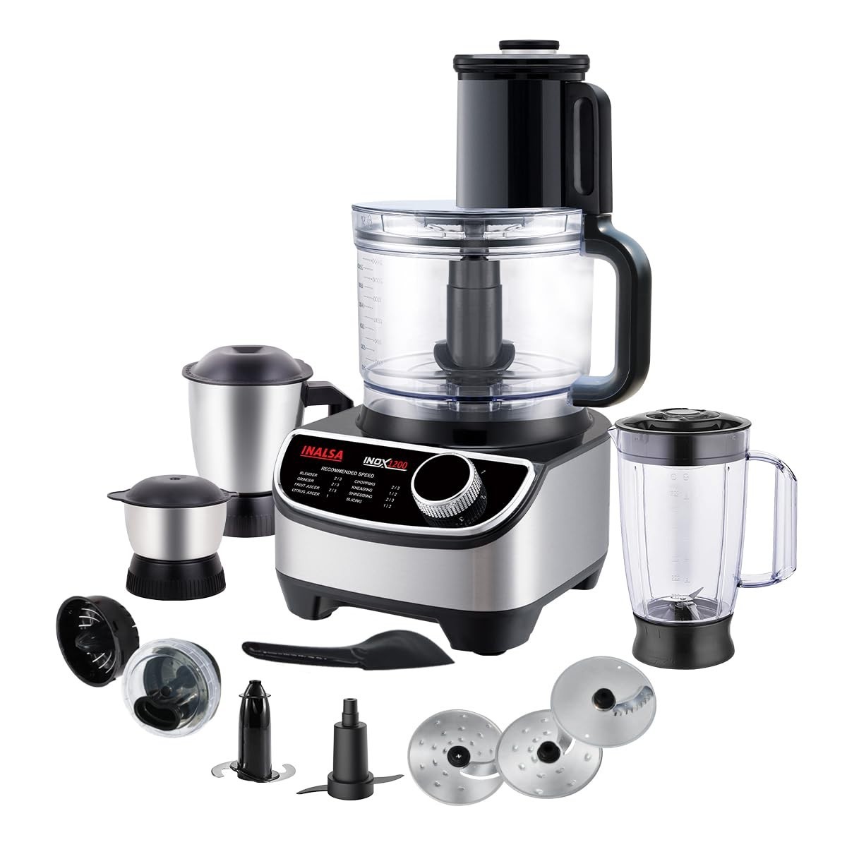 INALSA food processor kitchen with Mixer Grinder Juicer 1200W 3 Jars 2.5L 220V