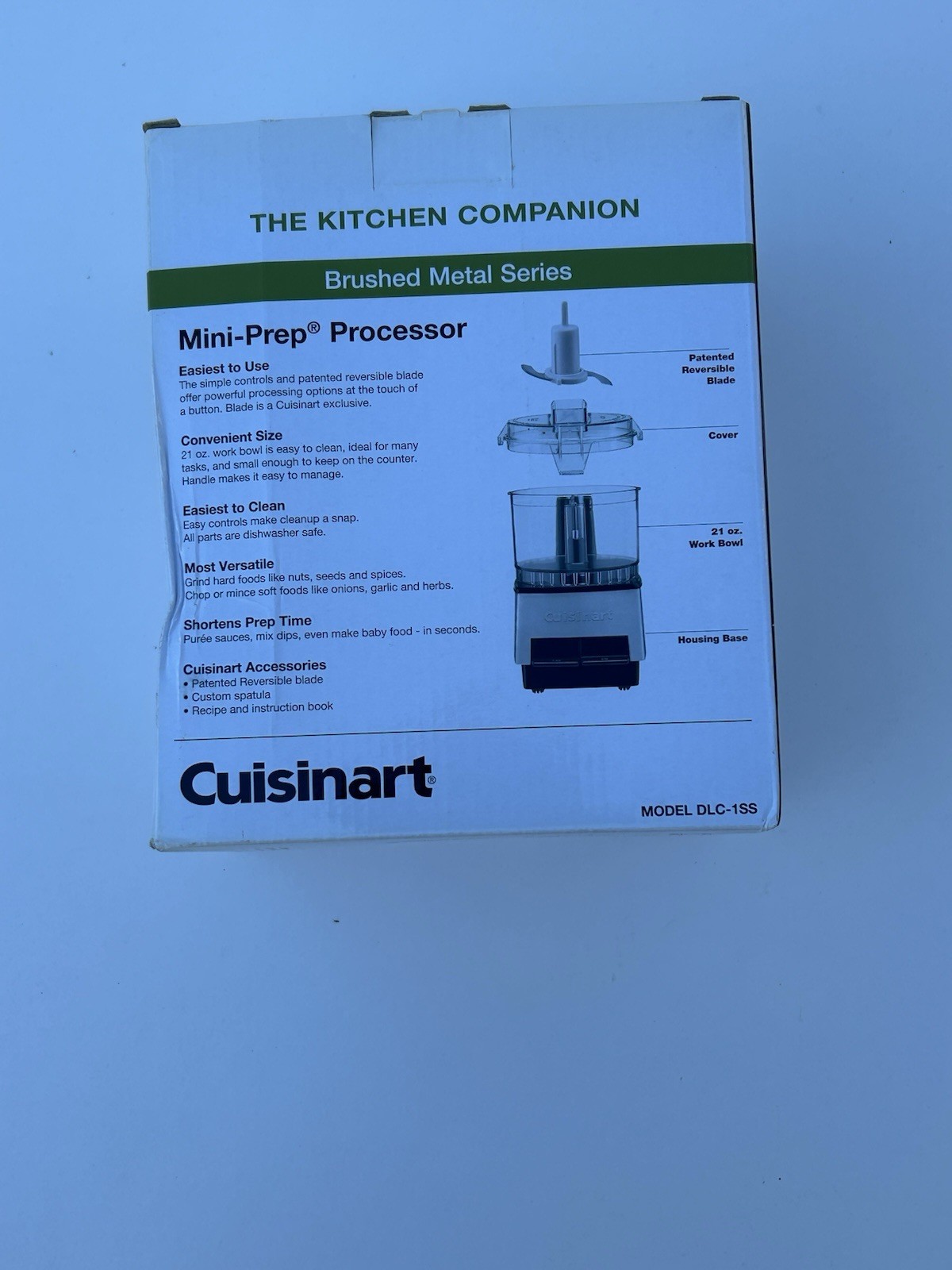 Cuisinart DLC-1SS Mini Food Processor 21oz 250W 2-Speed Reversible Blade