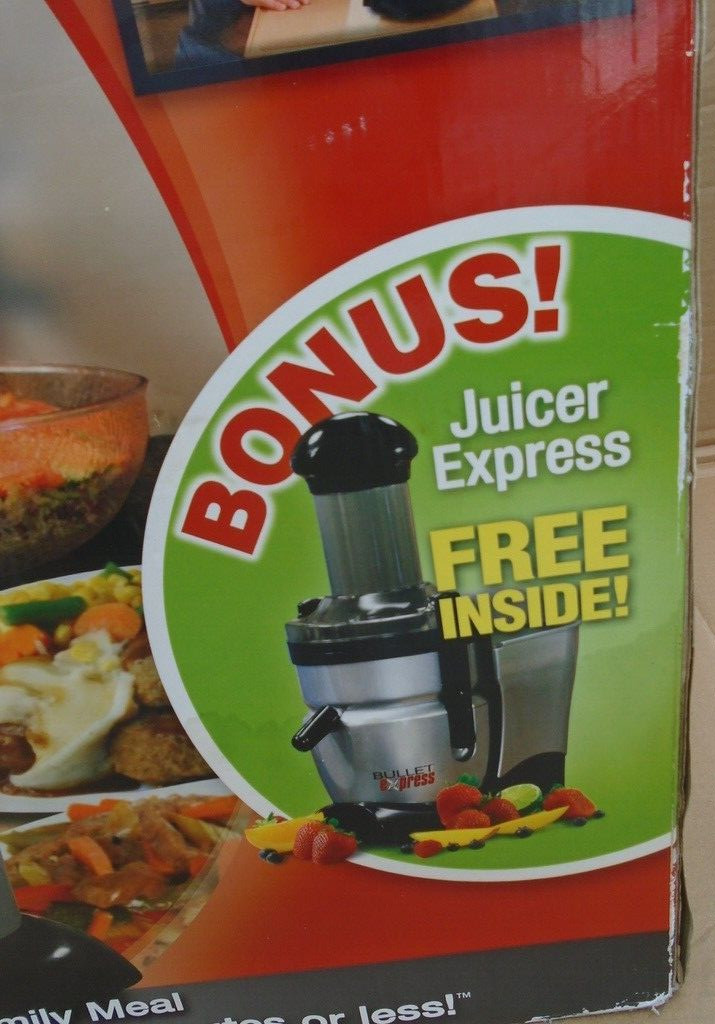 The Bullet Express System with Bonus Juicer Express Trio Meal Maker NEW Open Box