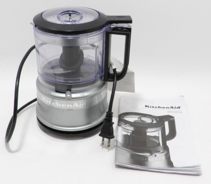 KitchenAid 3.5 Cup Mini Food Chopper Light Silver Processor 2-Speed Blades