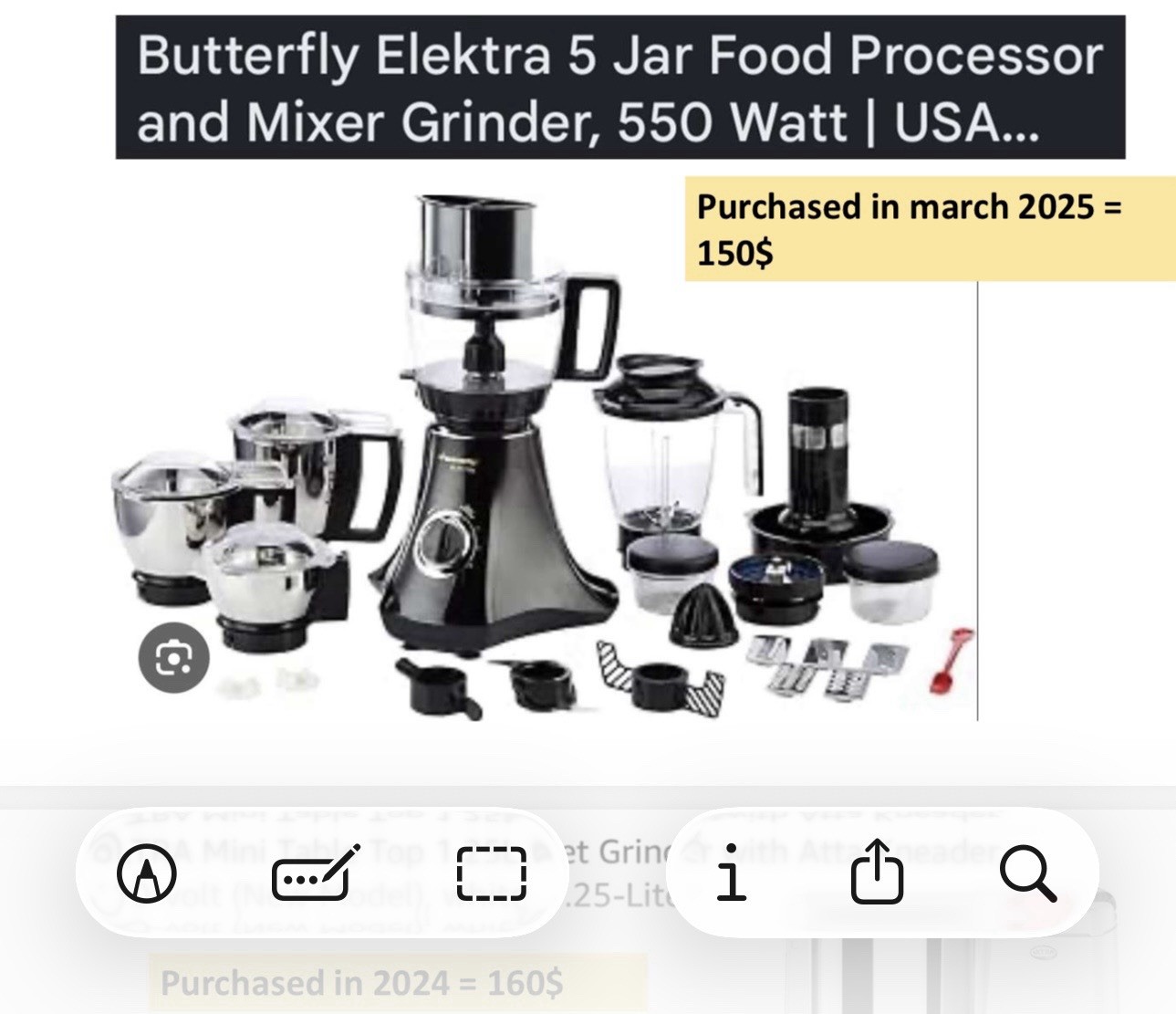 Butterfly Elektra 5 Jar Food Processor And Mixer