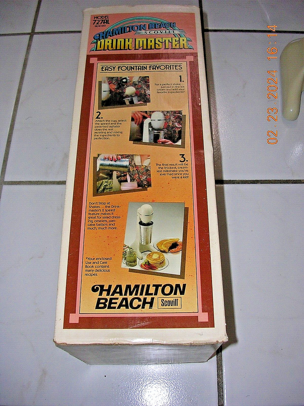 Vintage Hamilton Beach Scovill DrinkMaster 727 AL Almond Milkshake Mixer