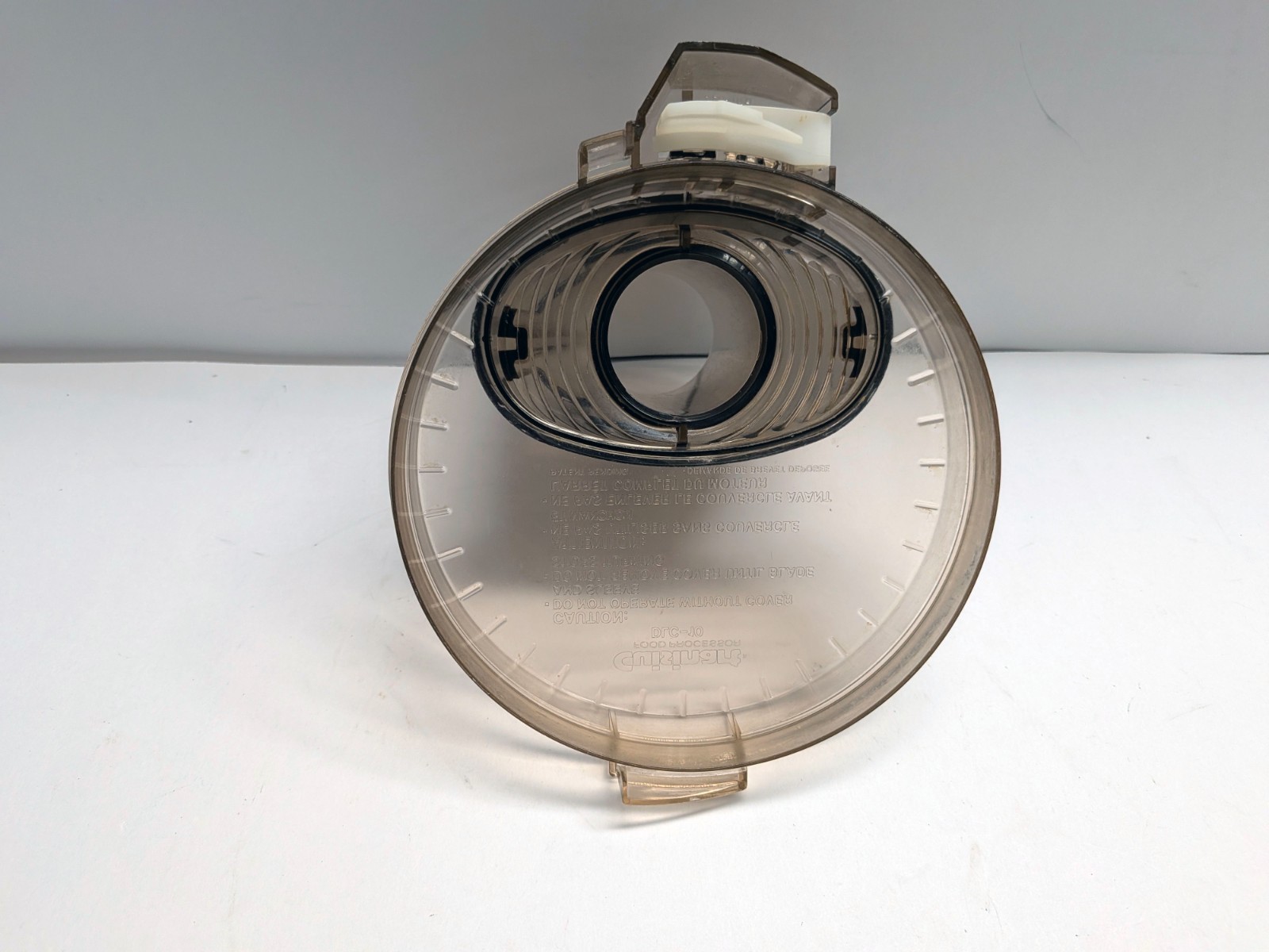 Cuisinart DLC-10 Food Processor Lid Cover w/ Food Pusher Smoked Gray