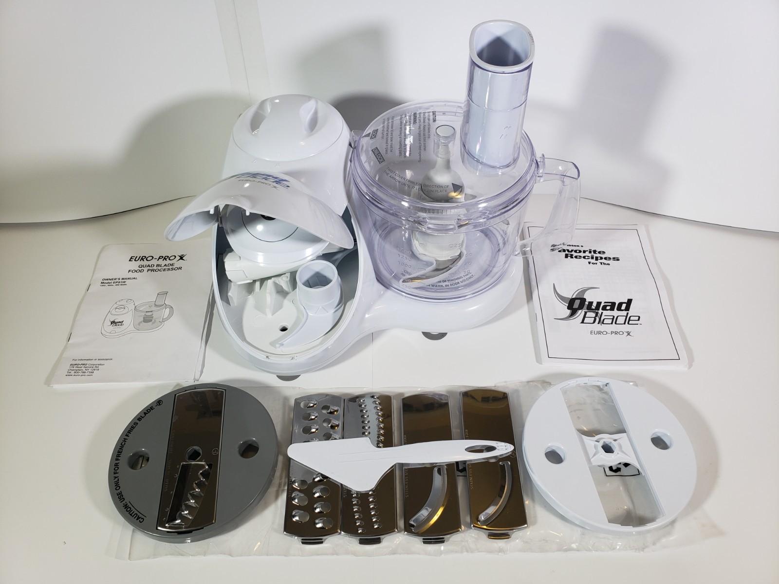 Food Processor Euro-Pro X Quad Blade EP91 800watts, Like Cuisinart KitchenAid