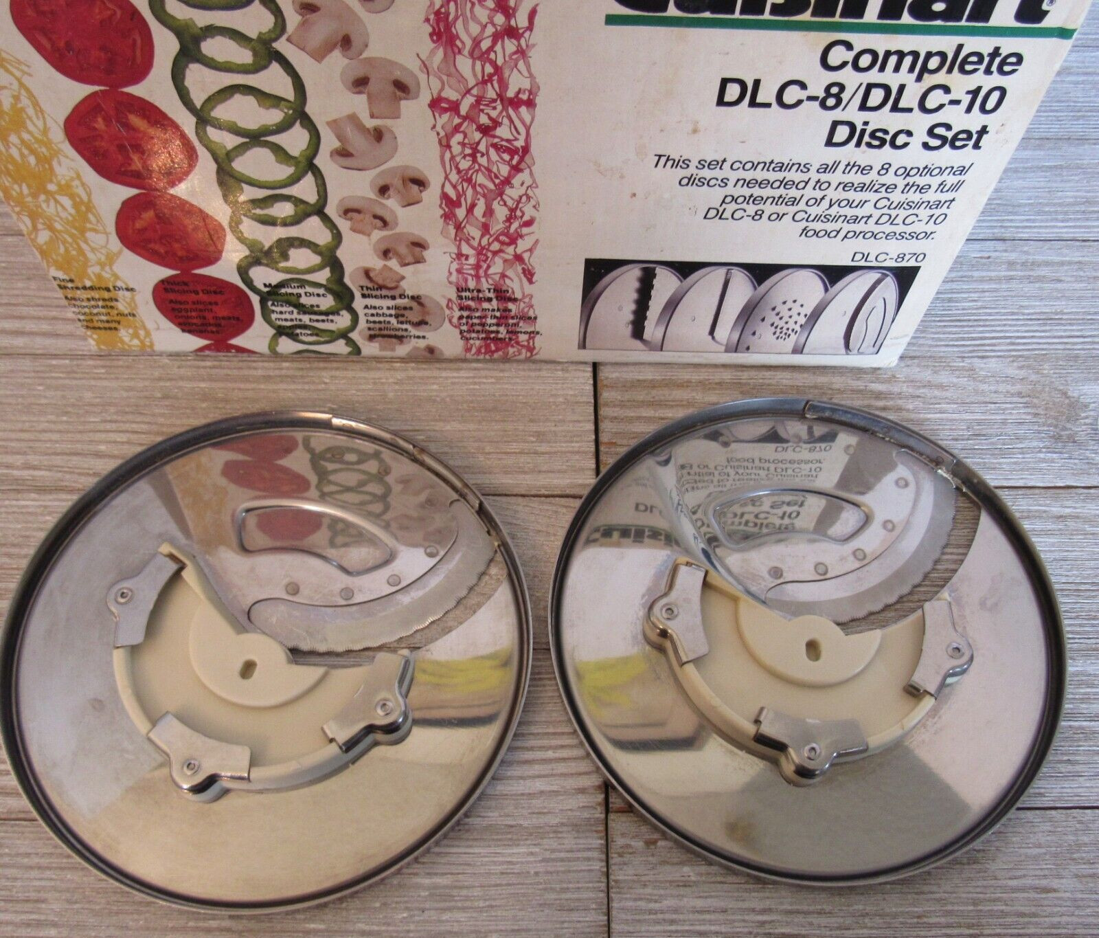 Vintage Cuisinart Complete DLC-8 / DLC-10 Disc Set Food Processor 8 Blades