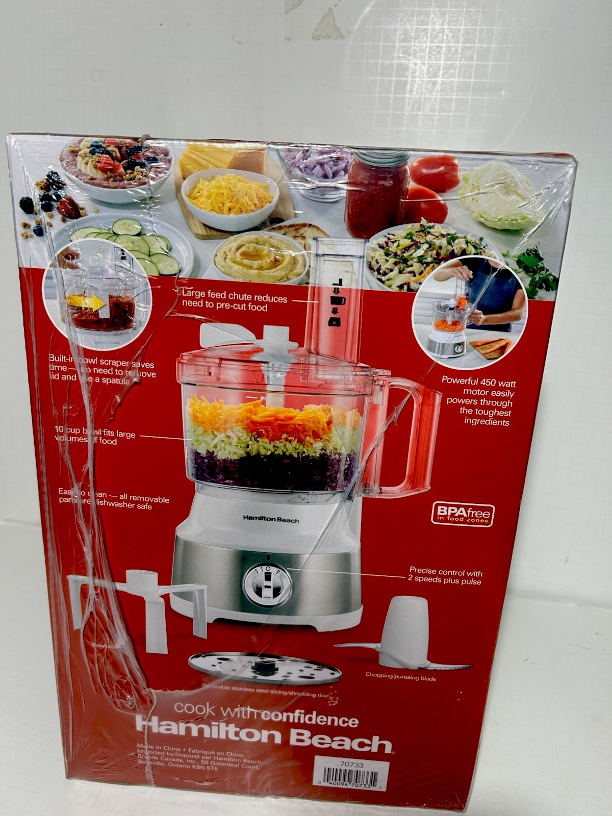 Hamilton Beach 70733/ 10 cup Bowl Scraper Food Processor – White