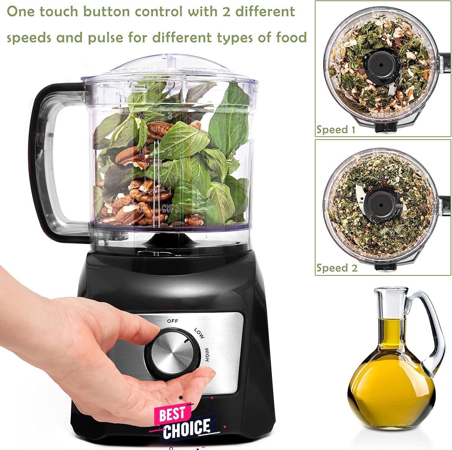 Procesador De Alimentos De 3 Tazas Acero Inoxidable Potente 350 W 120 V NUEVO US