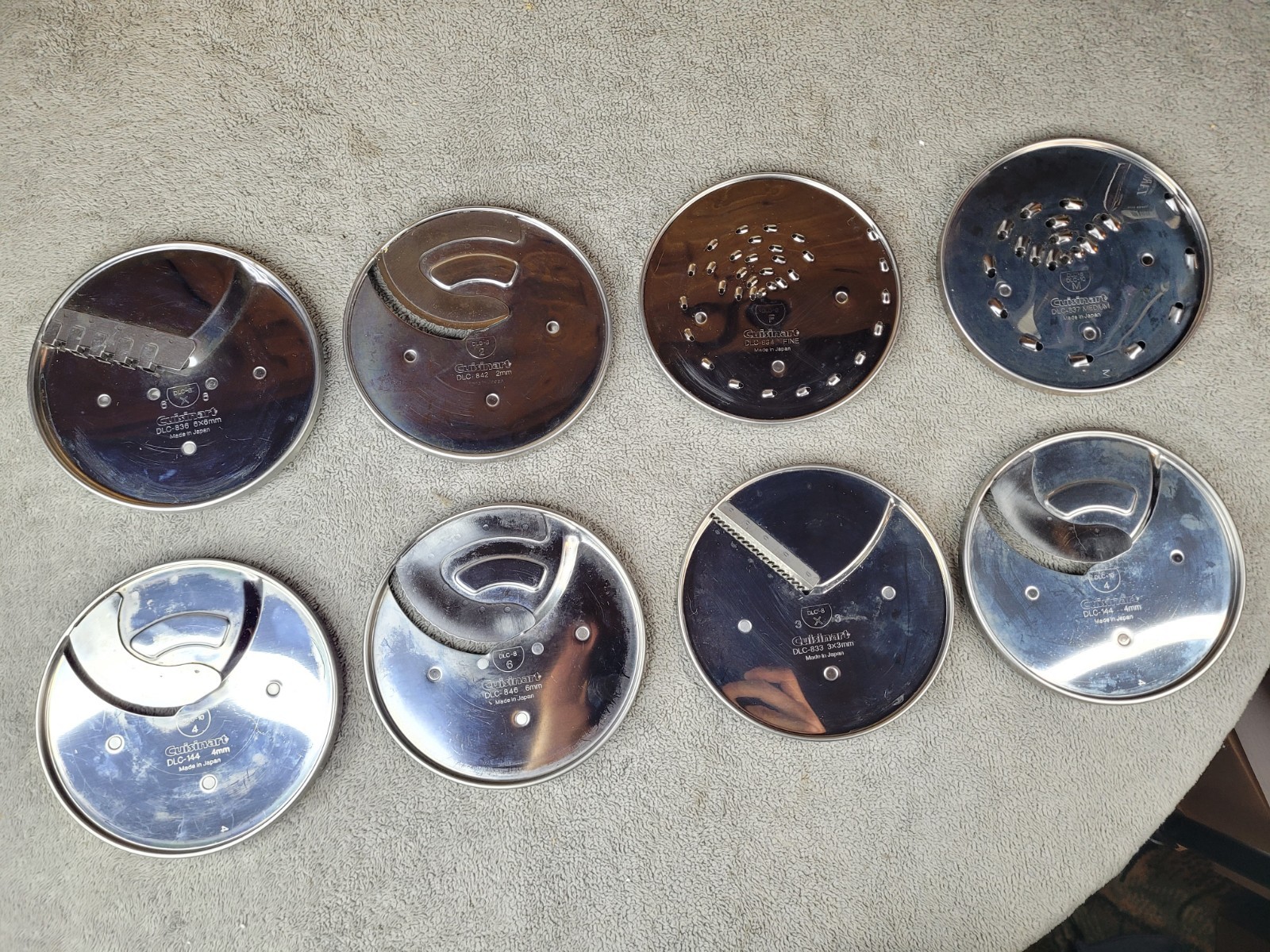 Cuisinart DLC-870 Partial 8 Disc Set Lot For DLC-8 Food Processor w/ Holder