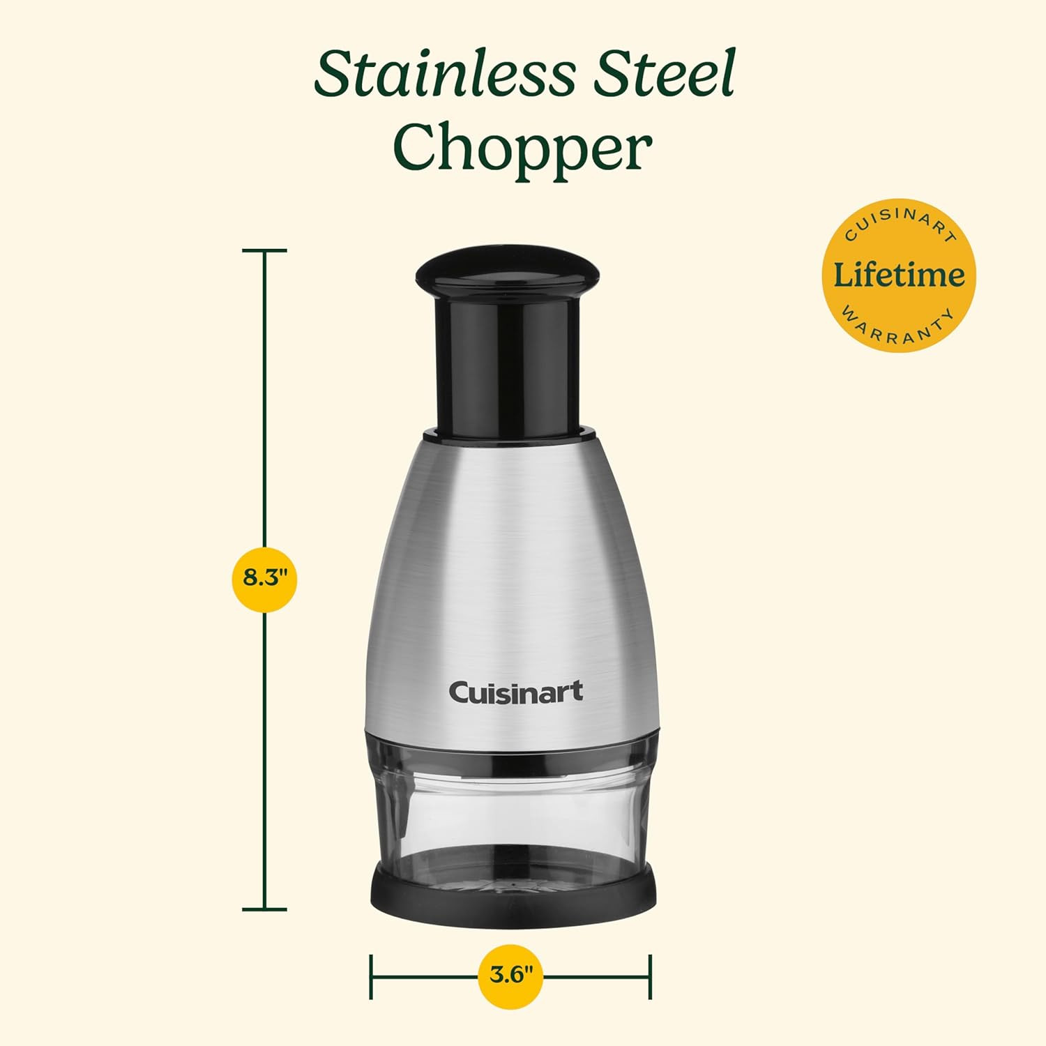 Chopper, Stainless Steel/Black, CTG-00-SCHP, 8.2″ X 3.9″ X 3.9″