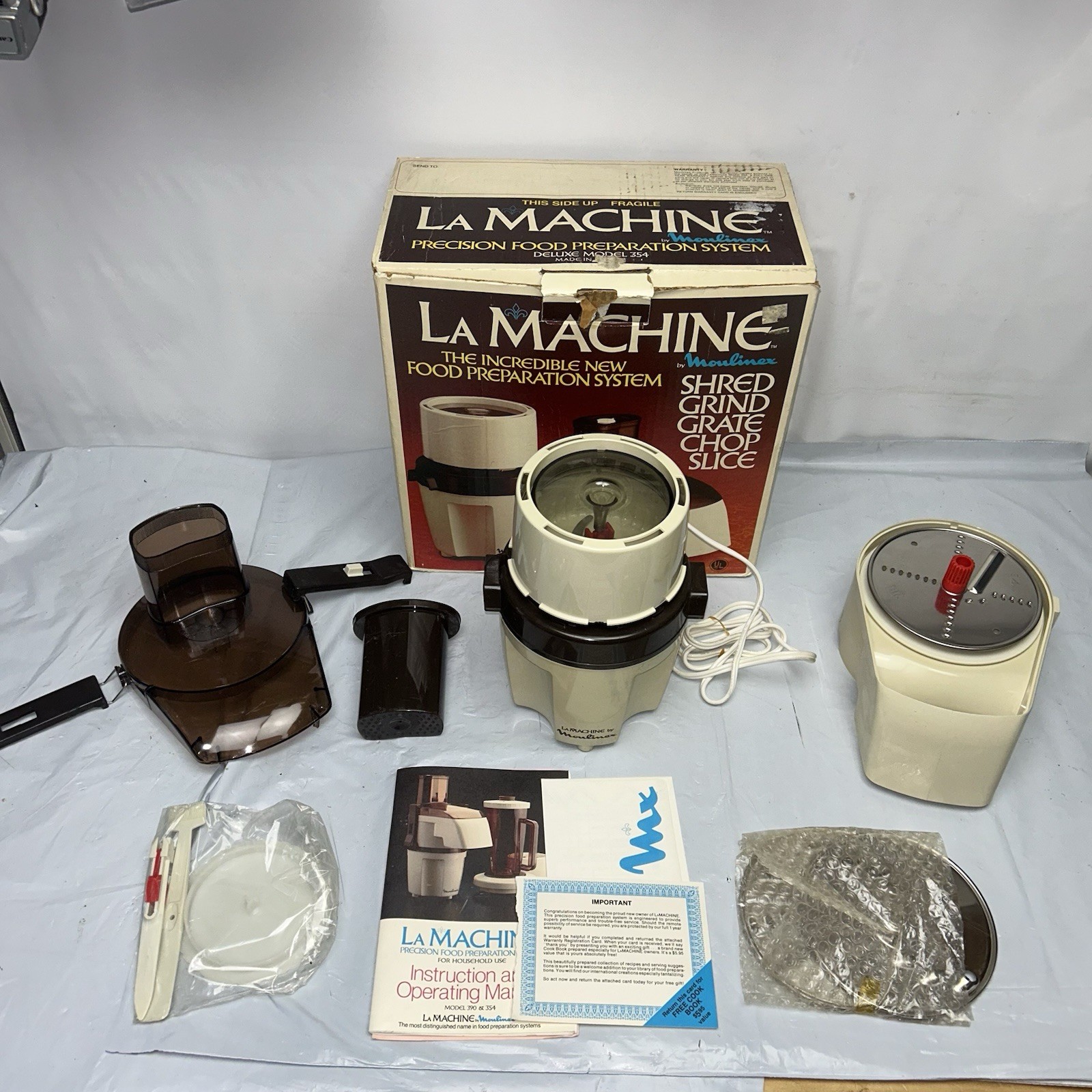 Vintage Moulinex La Machine Deluxe Food Processor Model 354