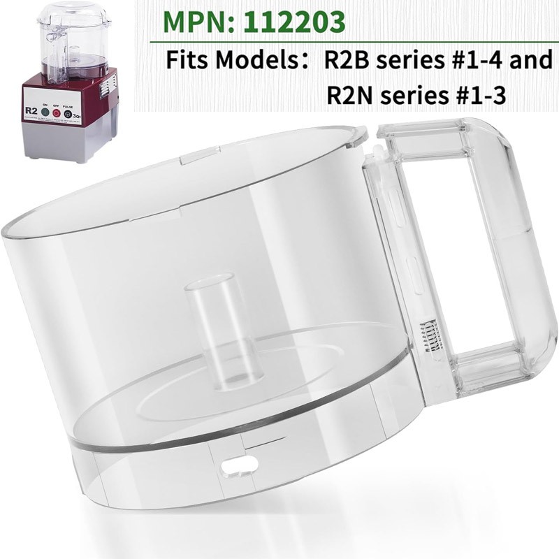 112203 Food Processor 3 Quart Clear Bowl compatible with Robot Coupe R2