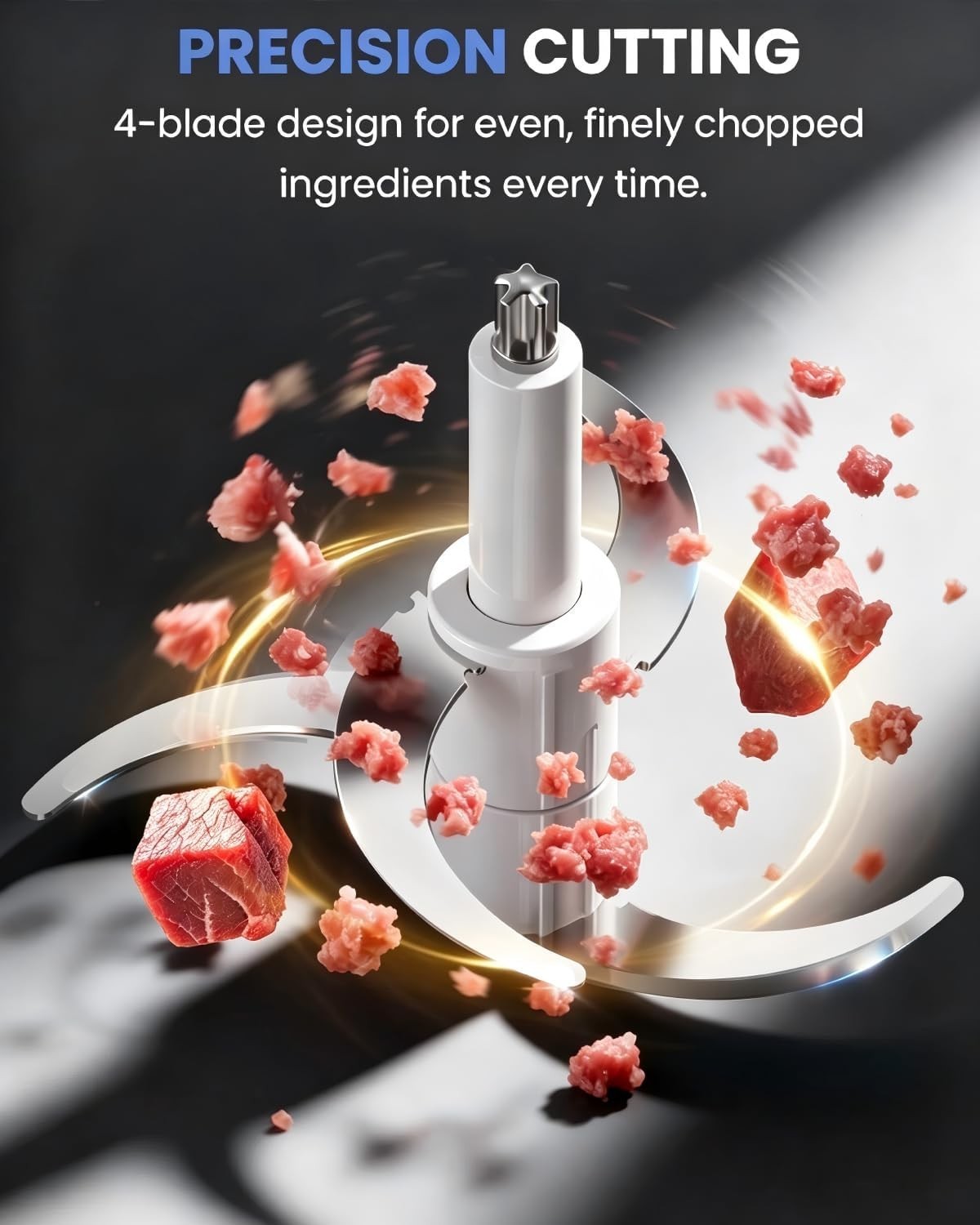 Powerful 600W Food Processor with 10 Cup Stainless Steel Bowl & 2-Speed Control