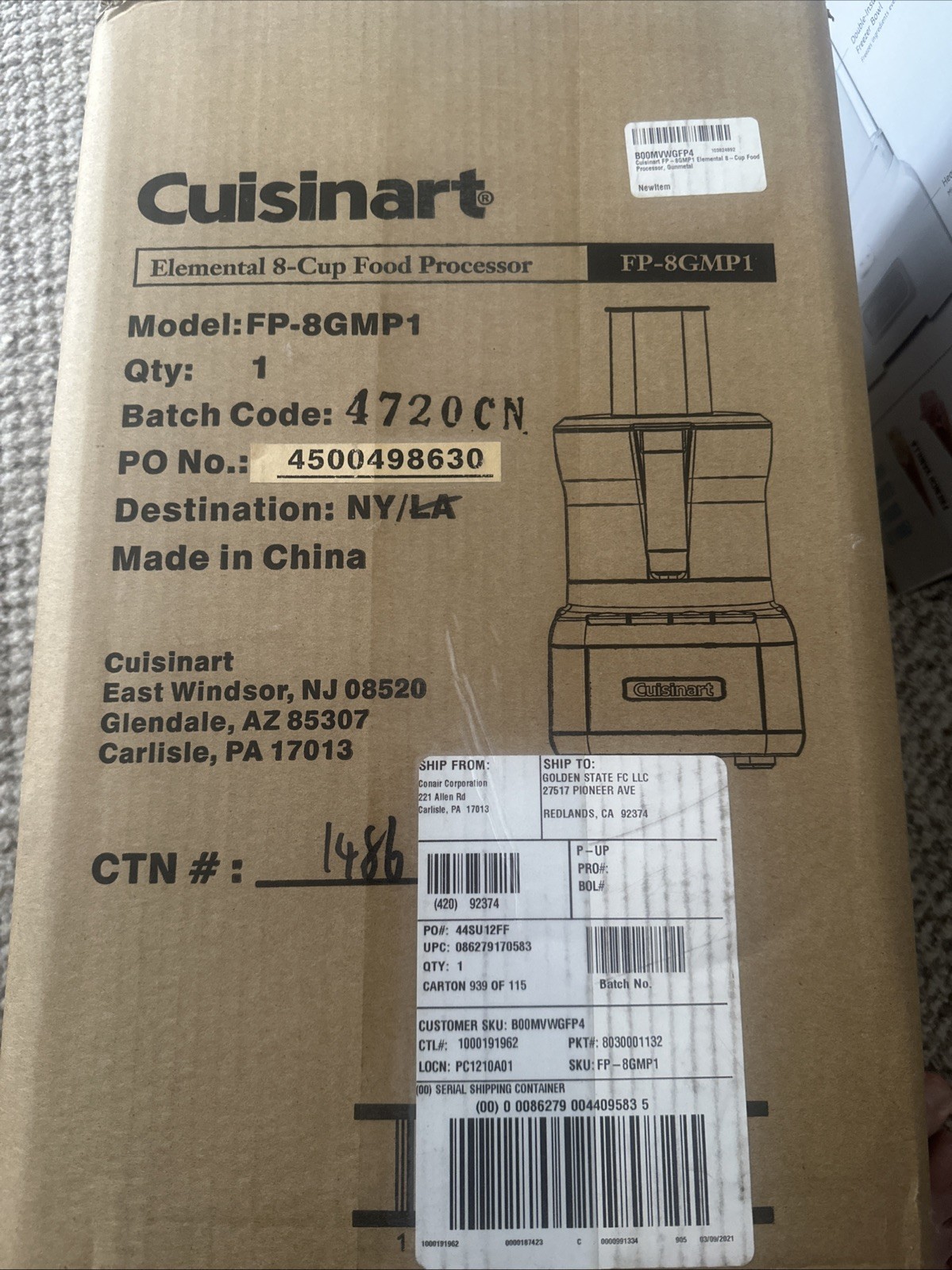 Cuisinart Elemental 8-Cup Food Processor NEW NEVER OPENED