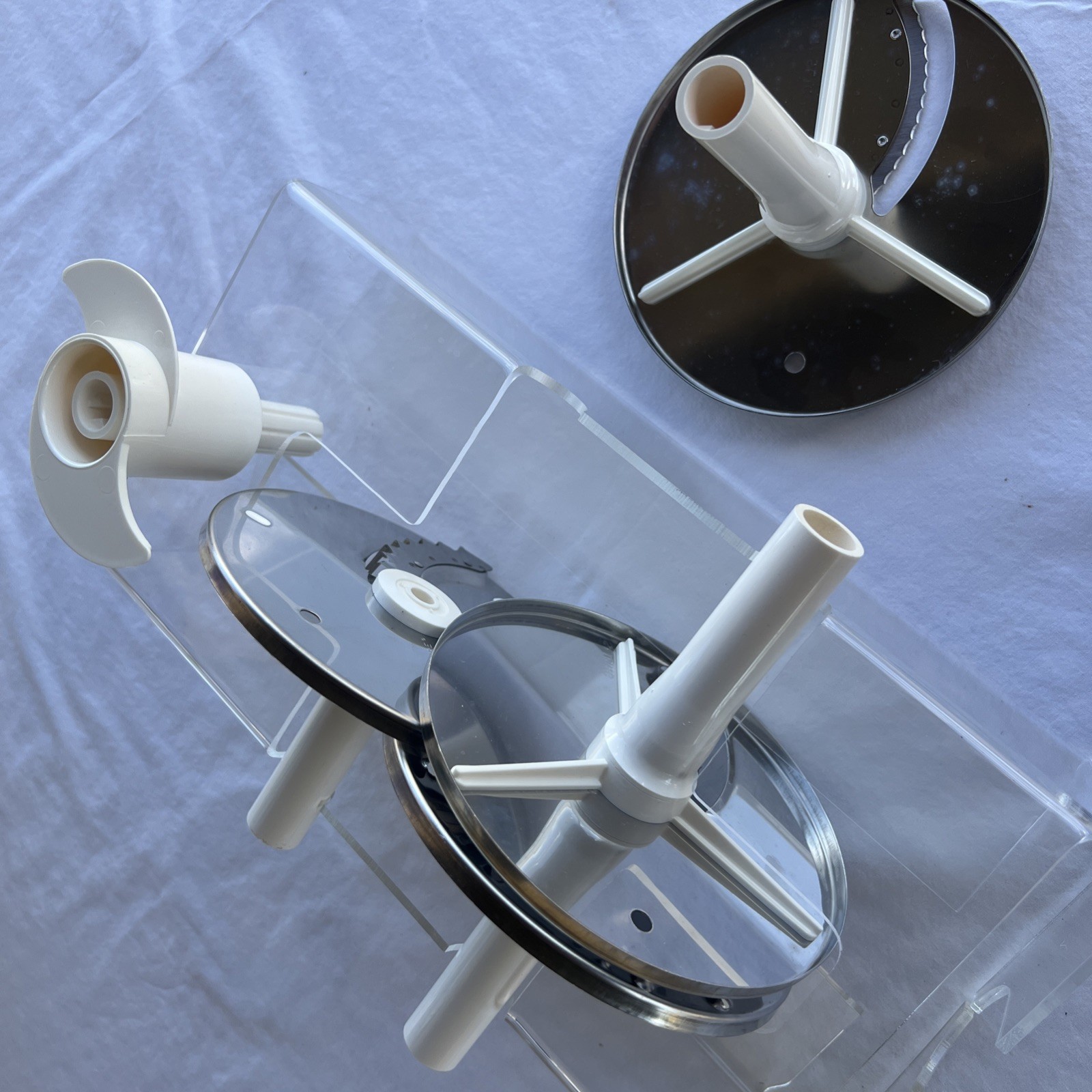 Farberware Model 386 Food Processor 5pc Accessory Kit w/ Acrylic Stand Vintage
