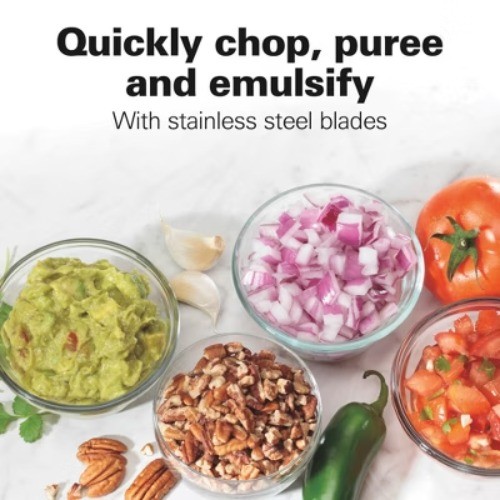 Hamilton Beach 3-Cup Stack & Press Food Chopper – Gray – 72740