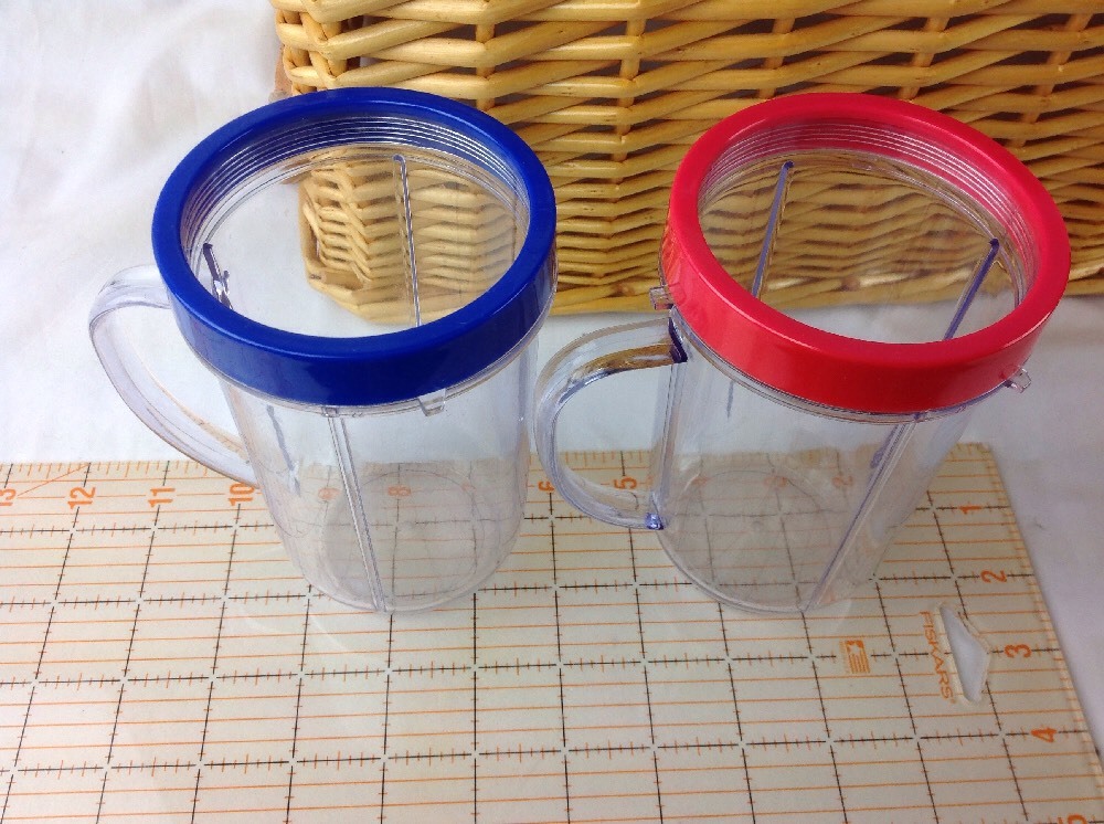 NEW Party Cups Mugs for Magic Bullet Juicer Set of 2 for MB1001 Blue Red