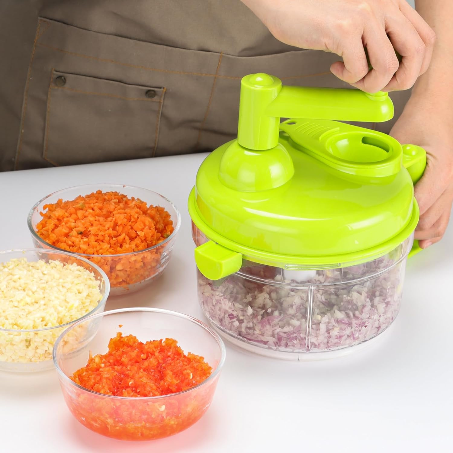 Manual Vegetable Cutter Food Processor 8 in 1 – Chopper, Mixer, Blender, Whipper