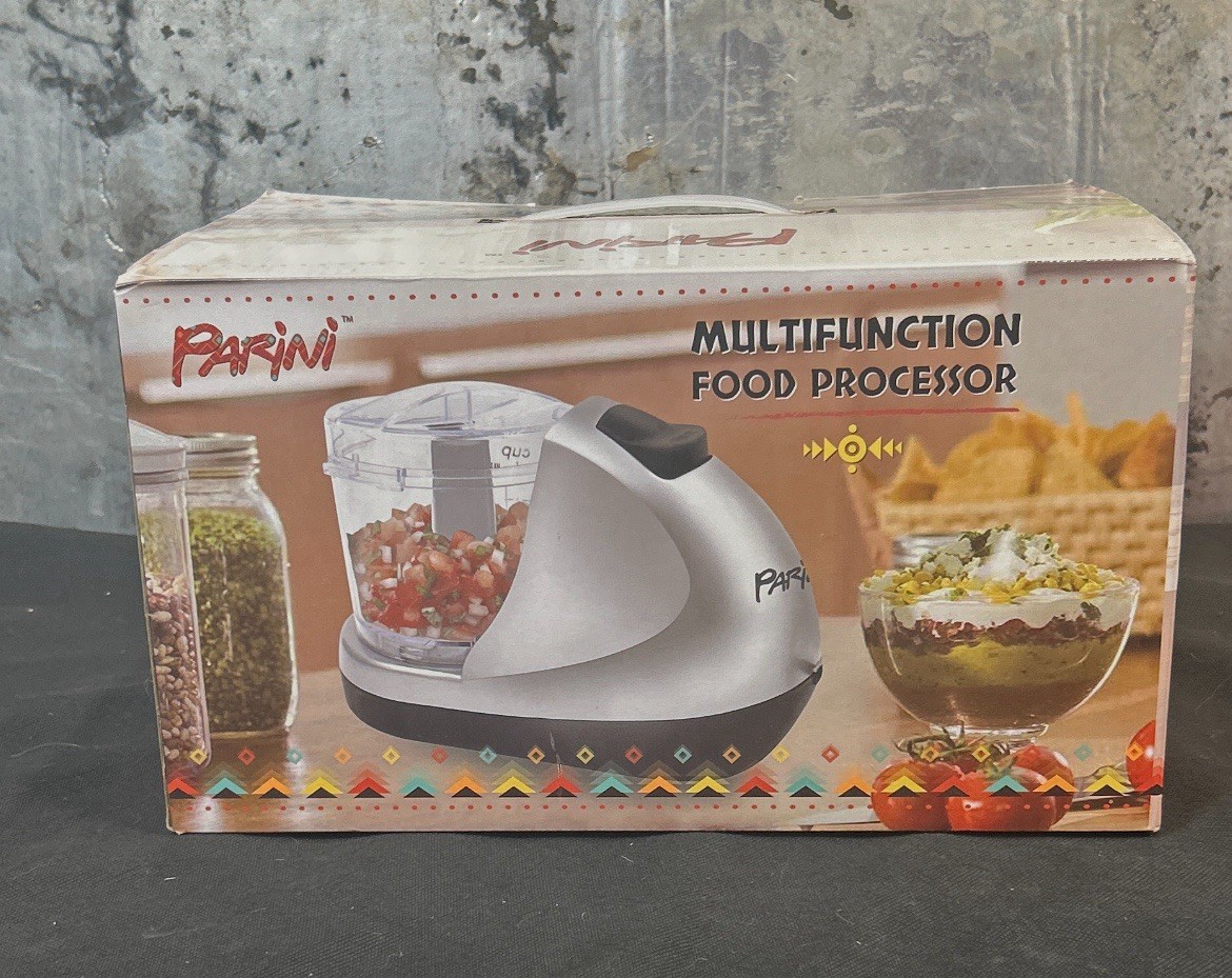 New in Box Parini Multifunction Mini Food Processor Reversible Slicer/Shredder