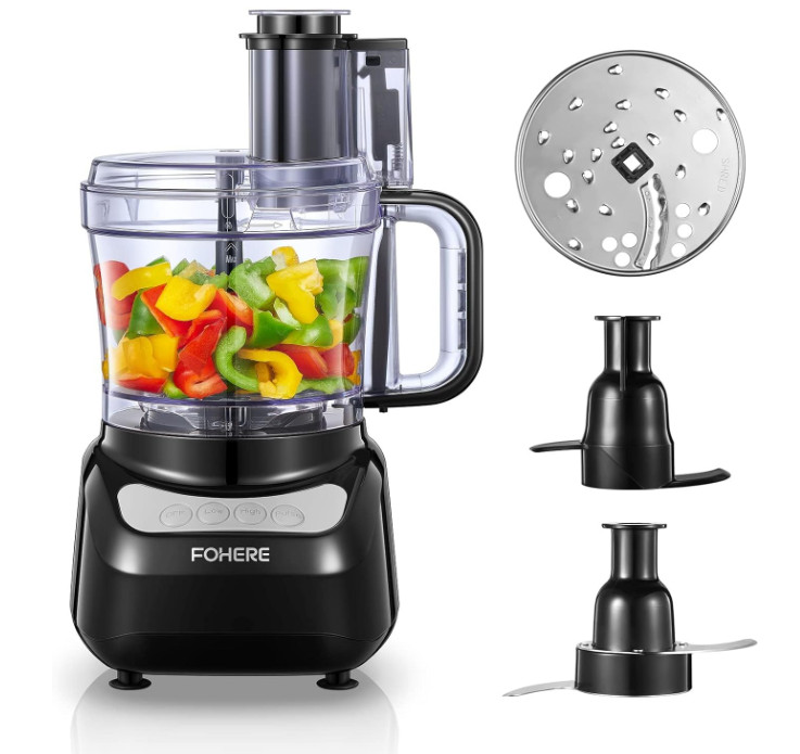 Picadora de Alimentos 12 Tazas 500W con Tolva 2 en 1 para Carne y Verduras