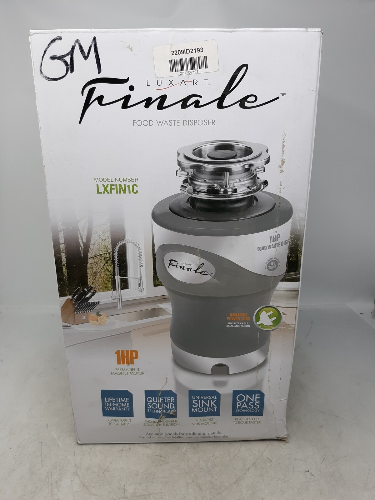 Luxart Finale LXFIN1C 1HP Food Waste Disposer Grey