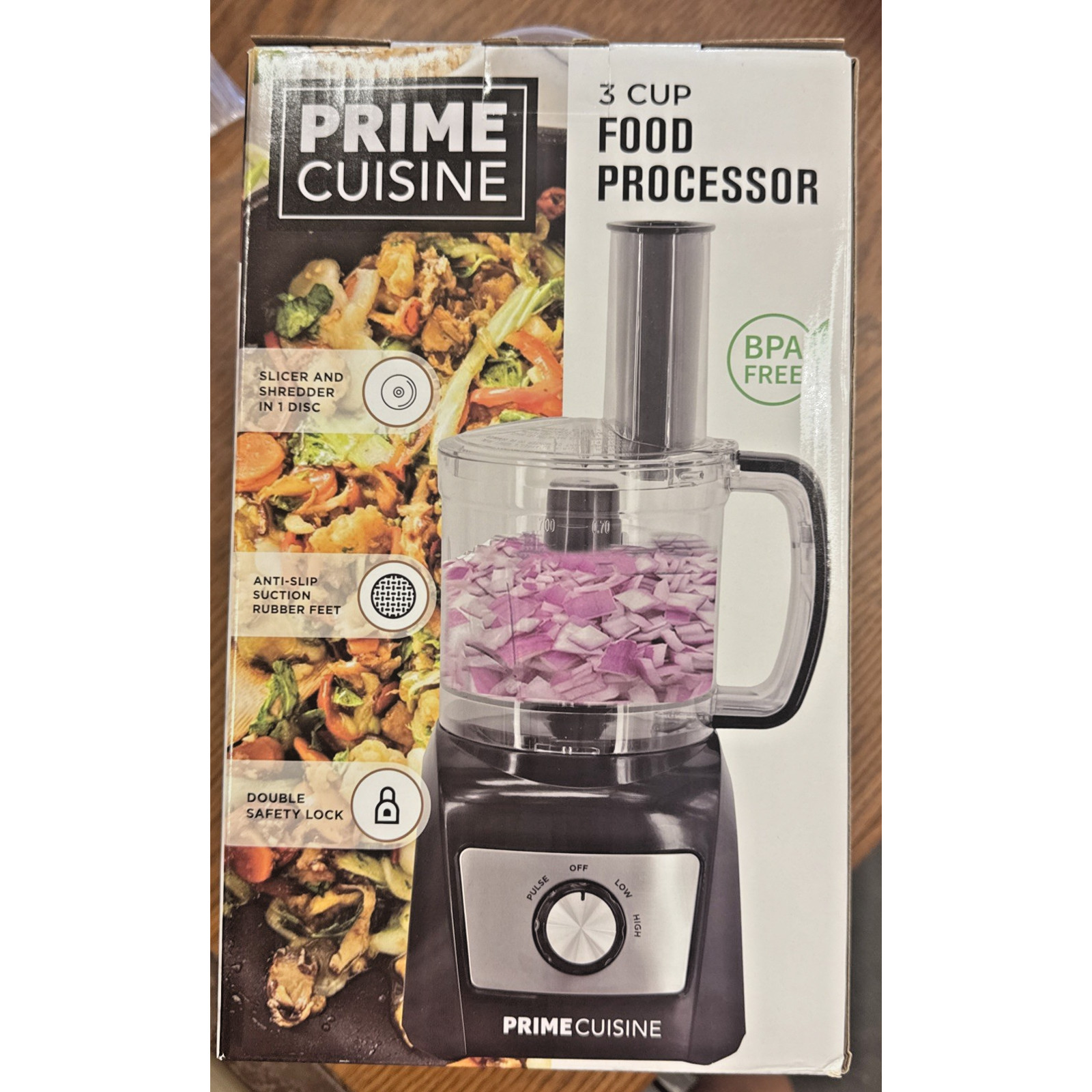 Prime Cuisine Electric Vegetable Chopper Food Processor, 3 Cup Capacity 11t