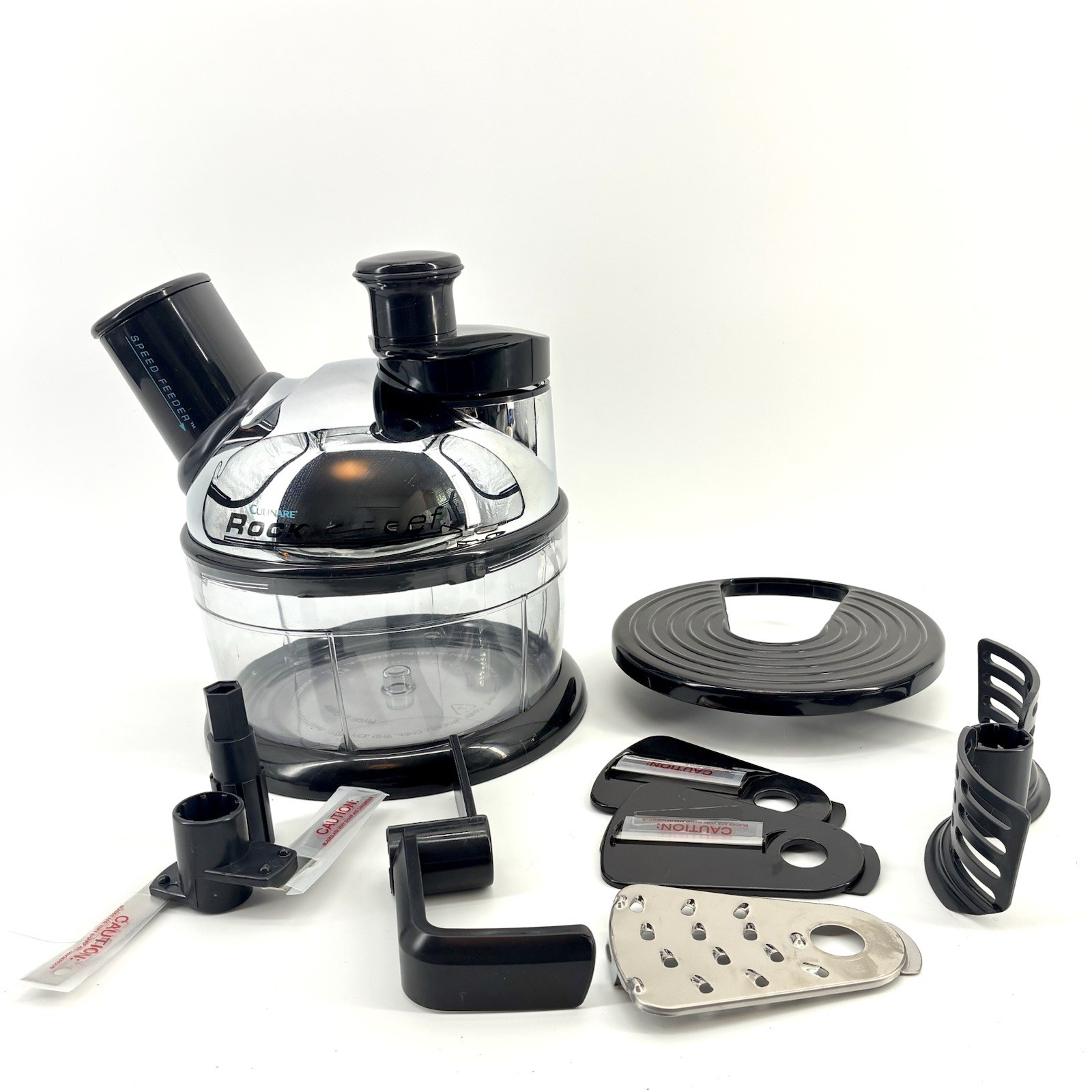 Culinare Rocket Chef 2 Speed Manual Food Processor Complete w Attachments