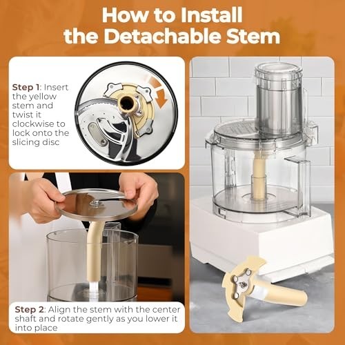 Replacement Parts for 11 Cup Food Processors – Detachable Stem Compatible DLC-83