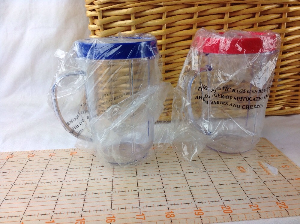NEW Party Cups Mugs for Magic Bullet Juicer Set of 2 for MB1001 Blue Red