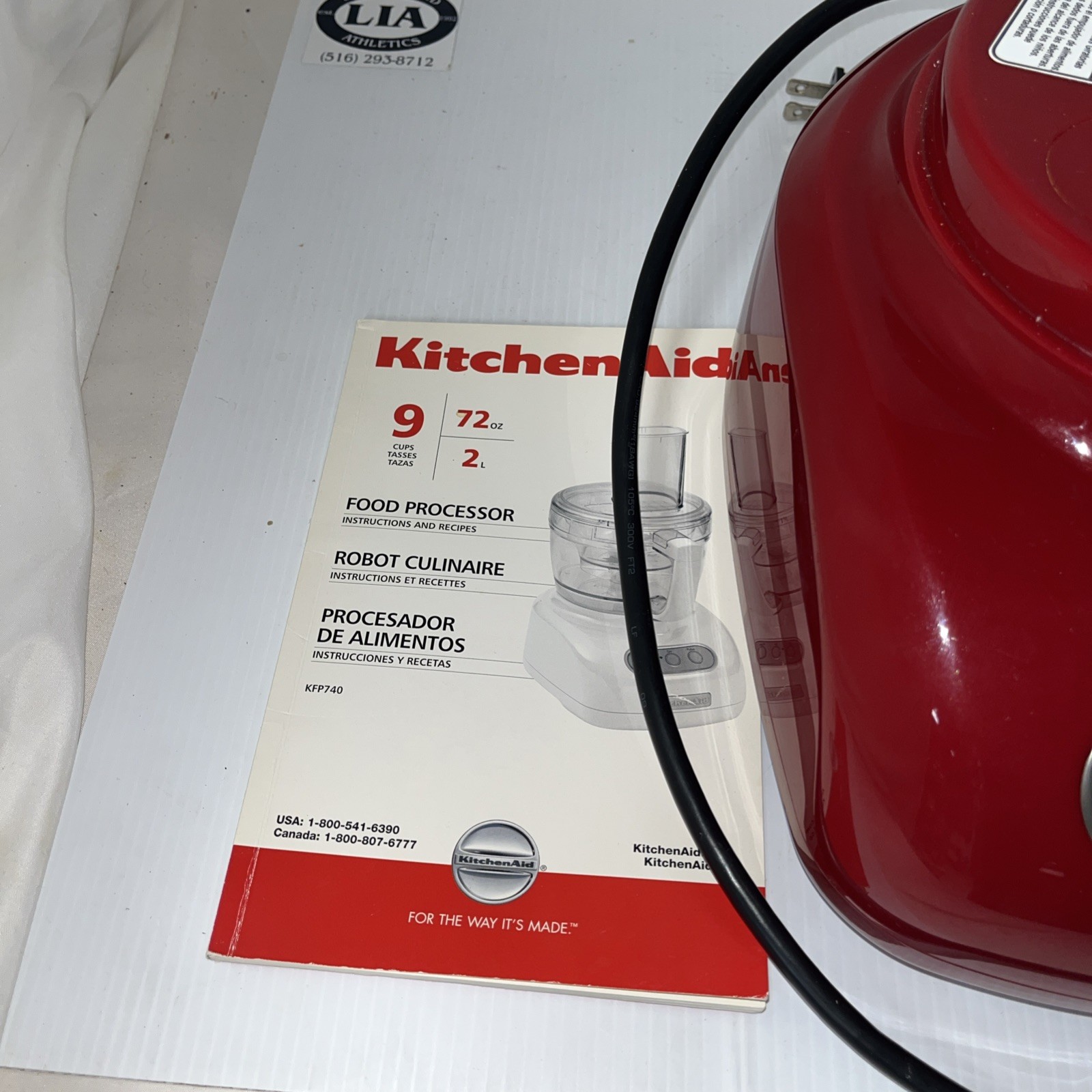 KitchenAid Food Processor Base Only Red Model KFP740QER1 Directions