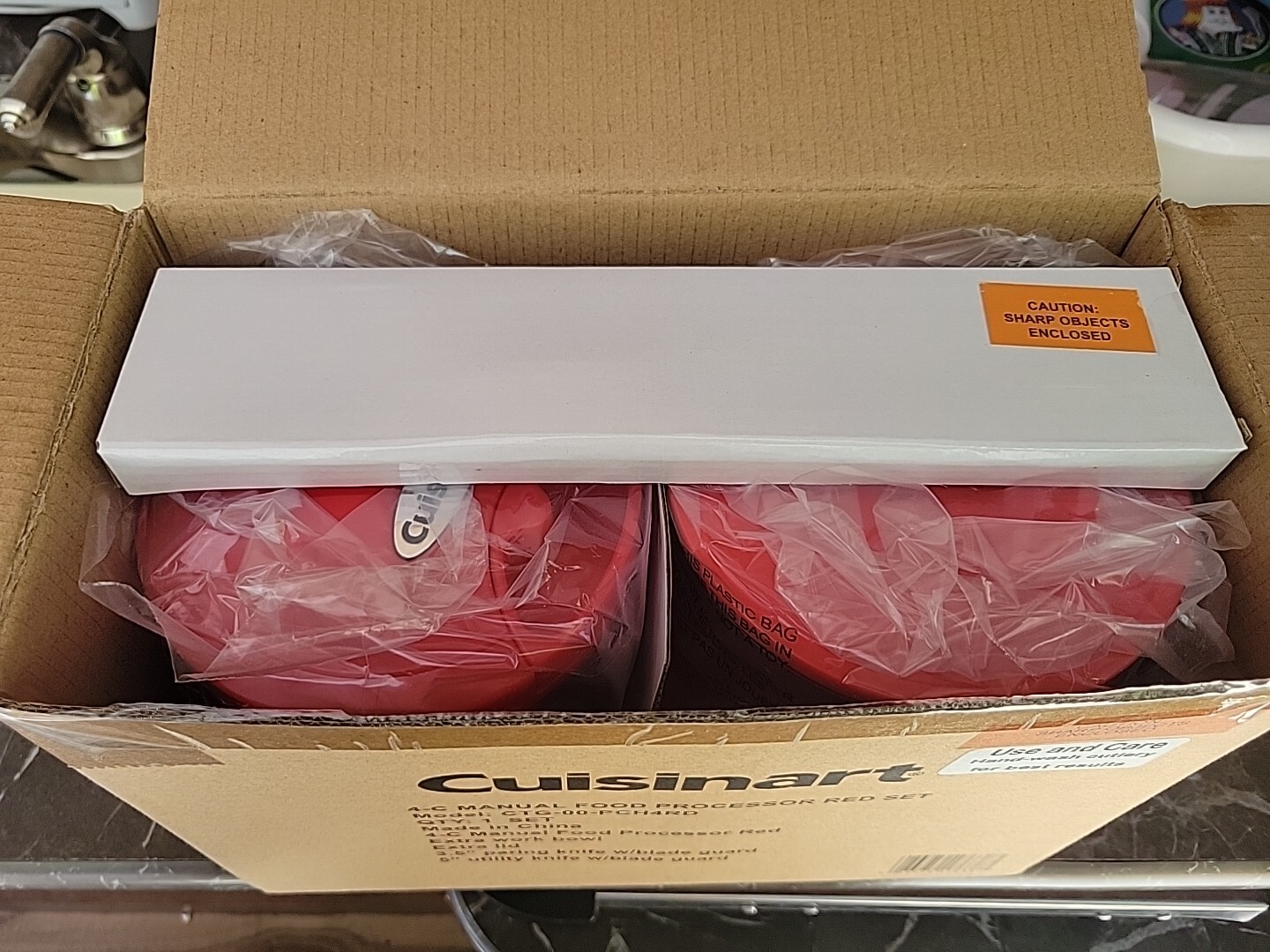 Cuisinart Prep Express Manual Food Processor CTG-00-PCH4RD w/ 2 Ceramic Knife