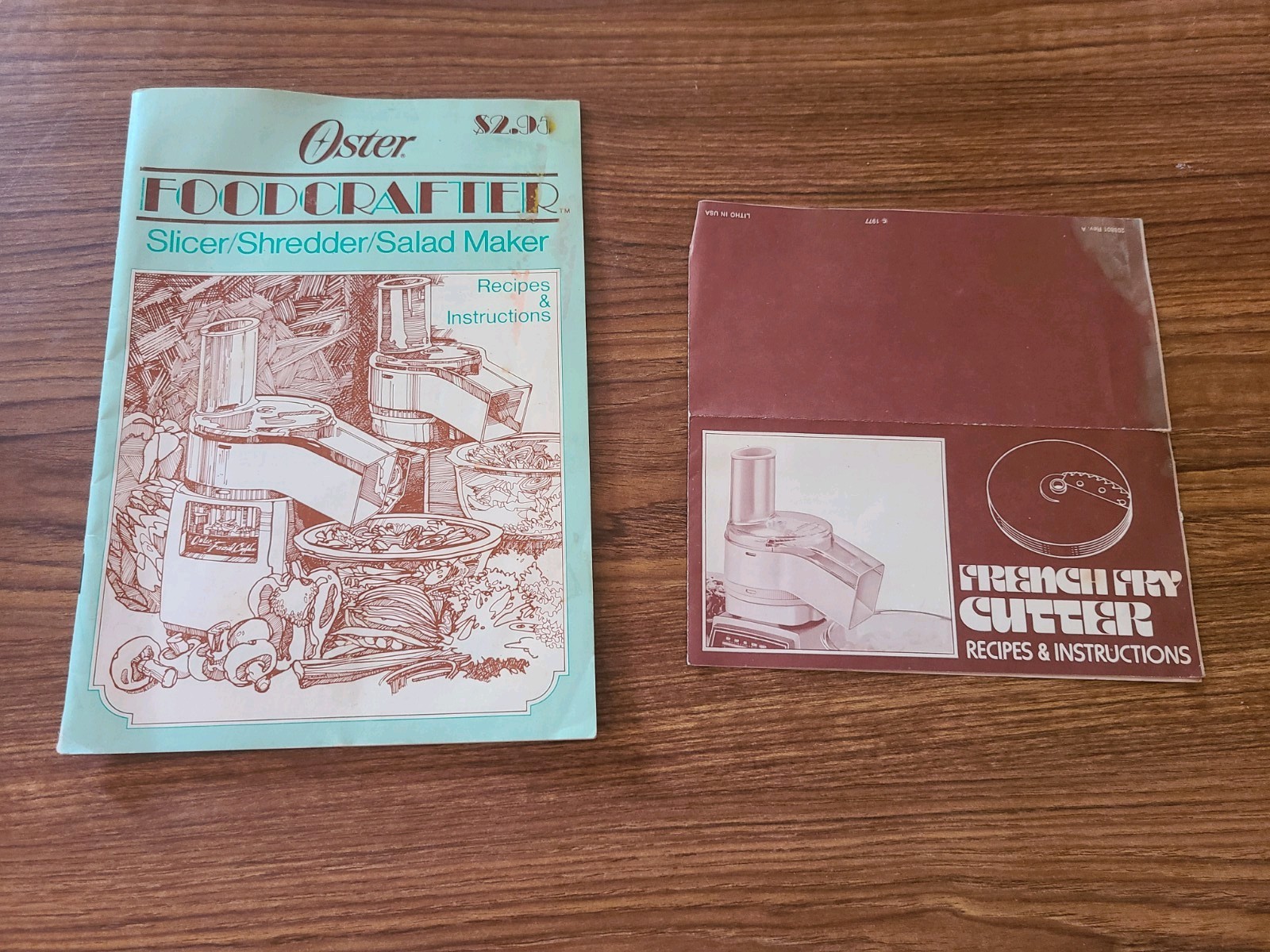 1977 Oster Foodcrafter Slicer/Shredder/Salad Maker instruction + recipe booklet