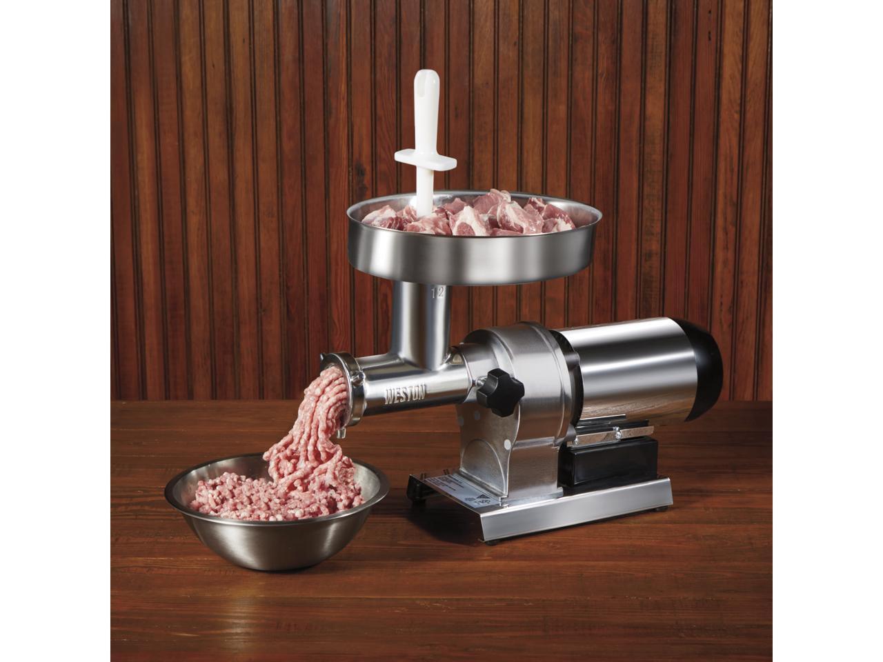 WestonSupply 09-1201-W Silver Butcher Series #12 Meat Grinder – .75 HP