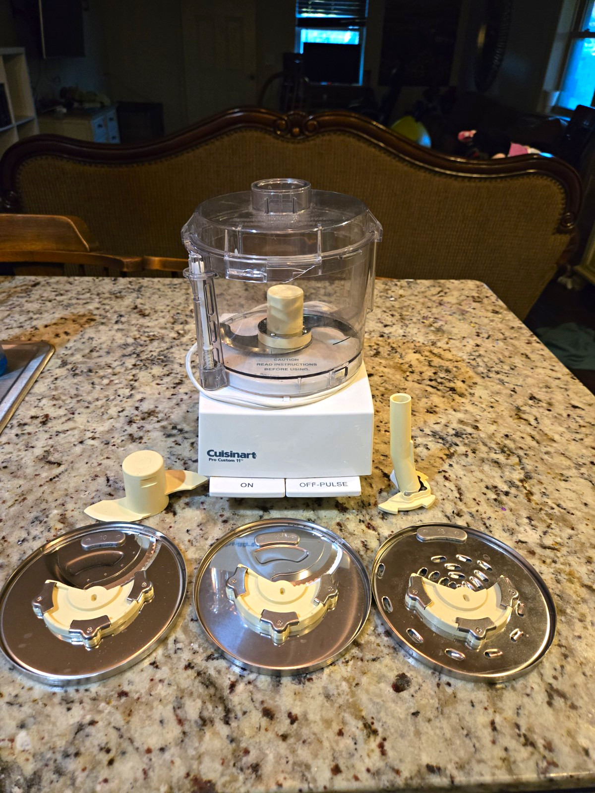 Cuisinart Pro Custom 11 Food Processor White Tested Working Missing Feeder Tube