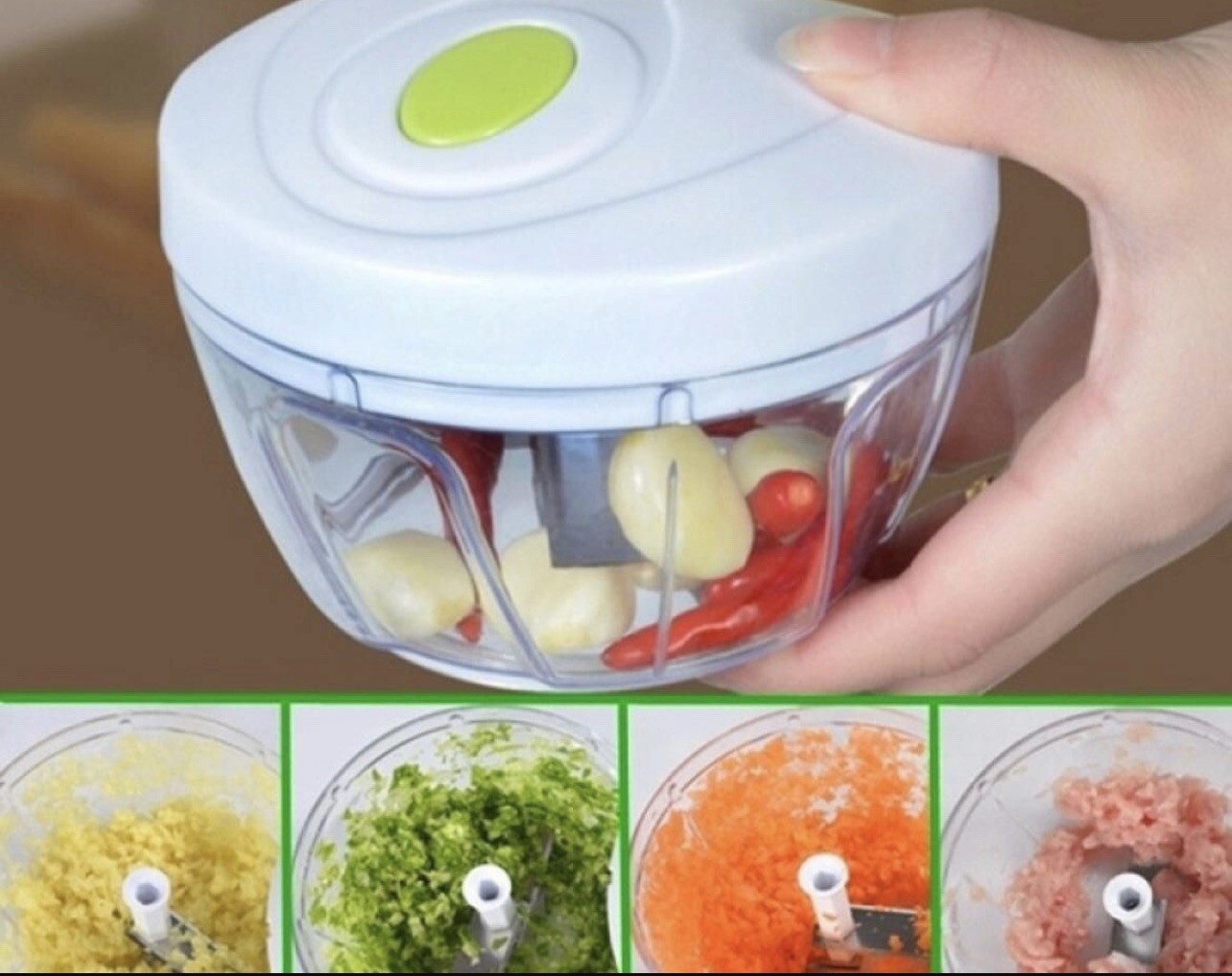Mini Chopper 300ml Compact Rope 3 Blade Stainless Steel Chopper Chopper All