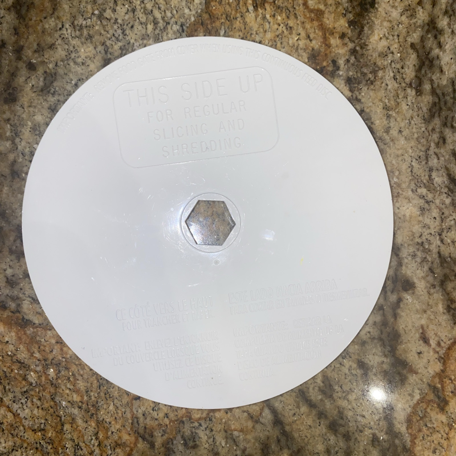 Hamilton Beach Food Processor Model 70700-W Feed Disc Replacement Part PREOWNED