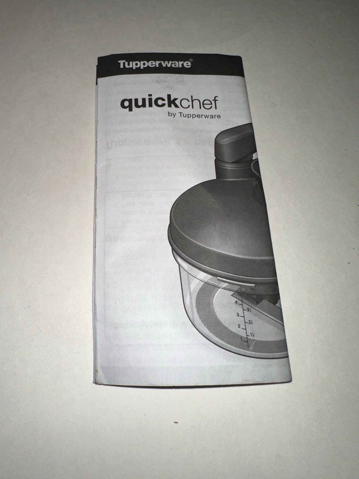 Tupperware QuickChef Manual Food Processor. Red/Clear With Rolling Pin