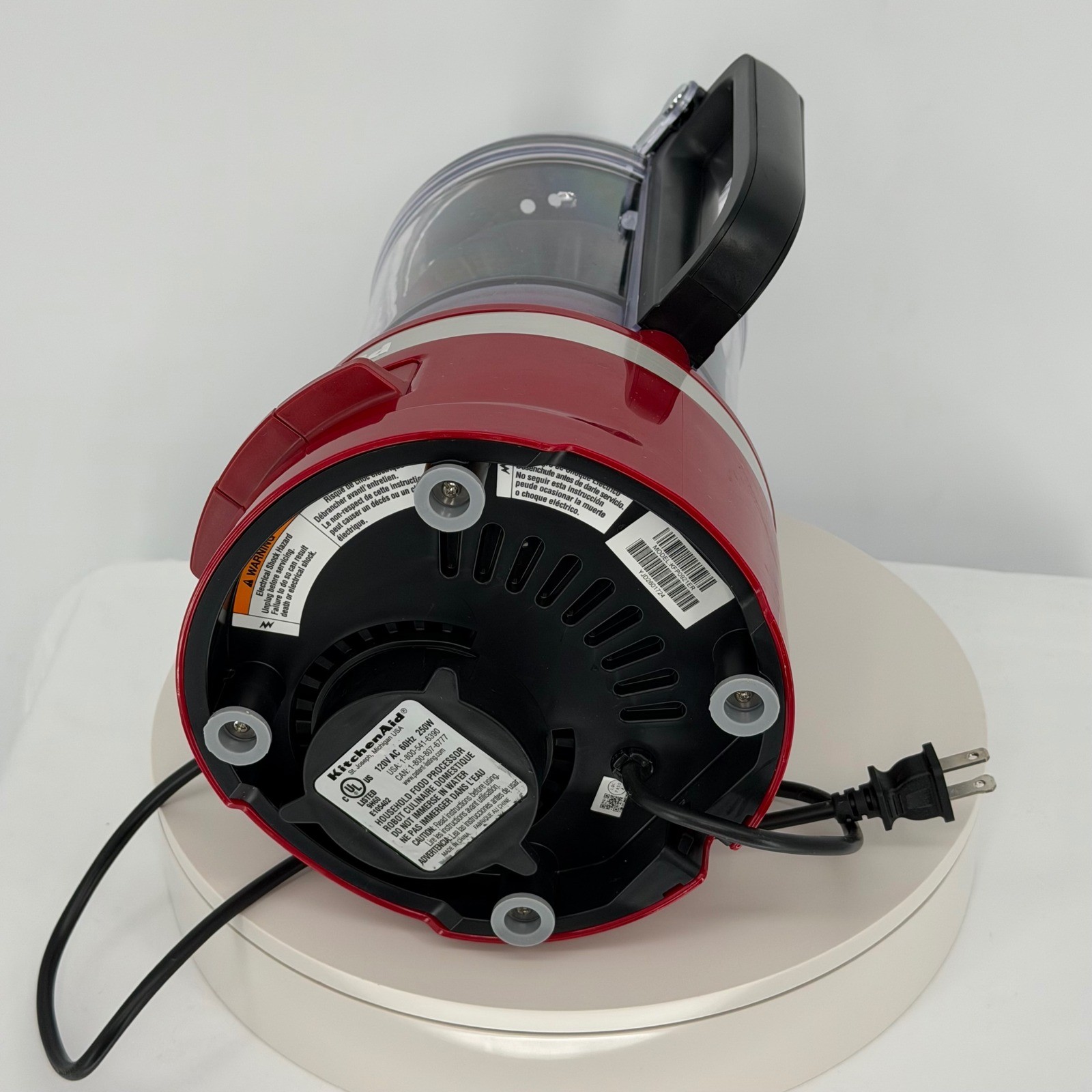 KitchenAid 7 Cup Food Processor Red Electric Compact Base With Lid 96-05