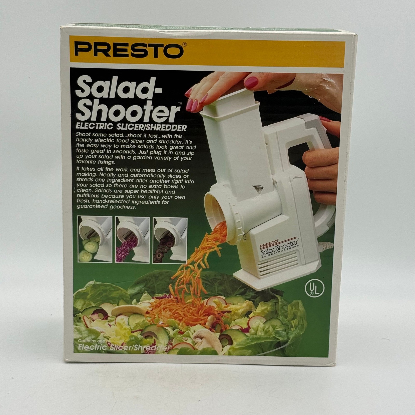 Presto SaladShooter Electric Slicer Shredder White 02910 Handheld Food Processor