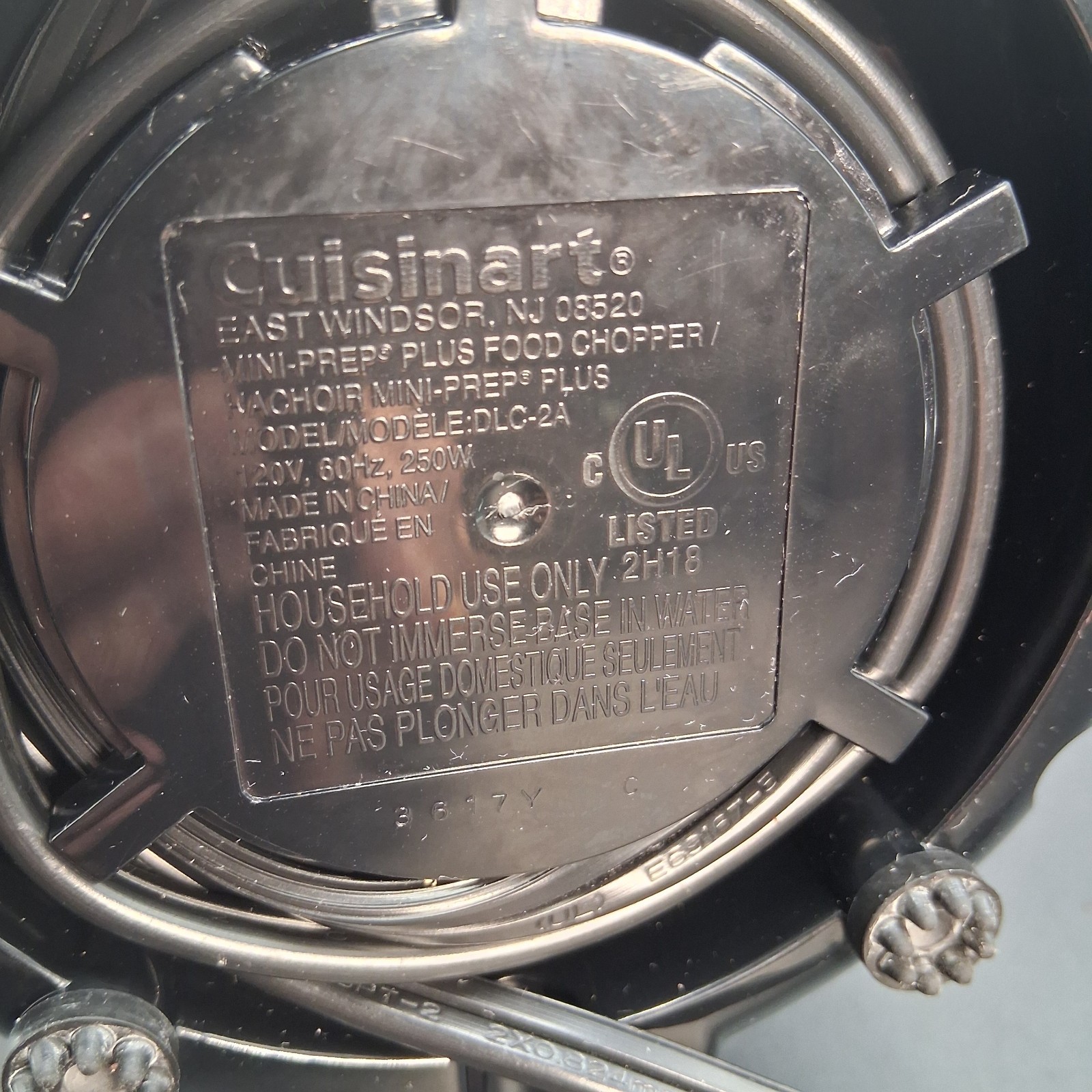 Cuisinart Mini-Prep Plus DLC-2 Motor Base Replacement Tested Working Silver
