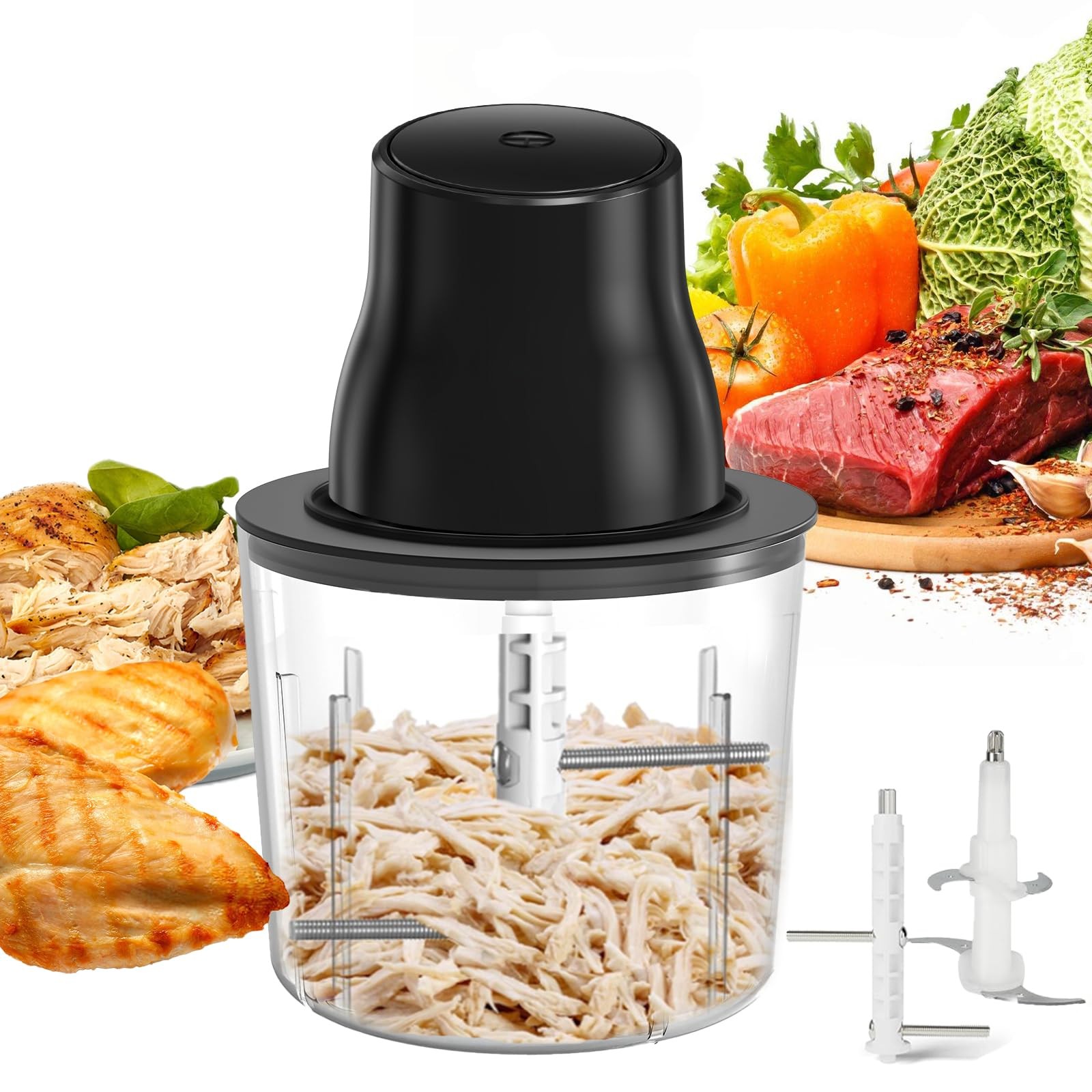 Electric Chicken Shredder, 2 in 1 Food Processor for Meat Grinder/Chicken Bre…