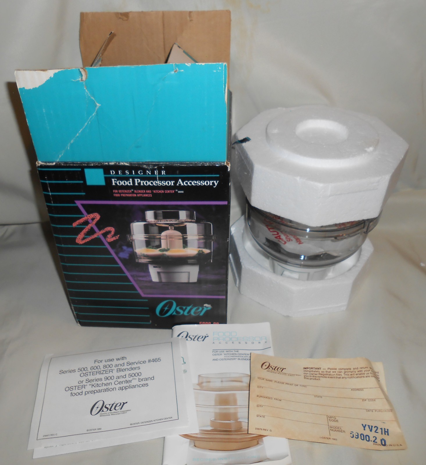 Oster Kitchen Center Food Processor Attachment Model 5900-20 From 1990