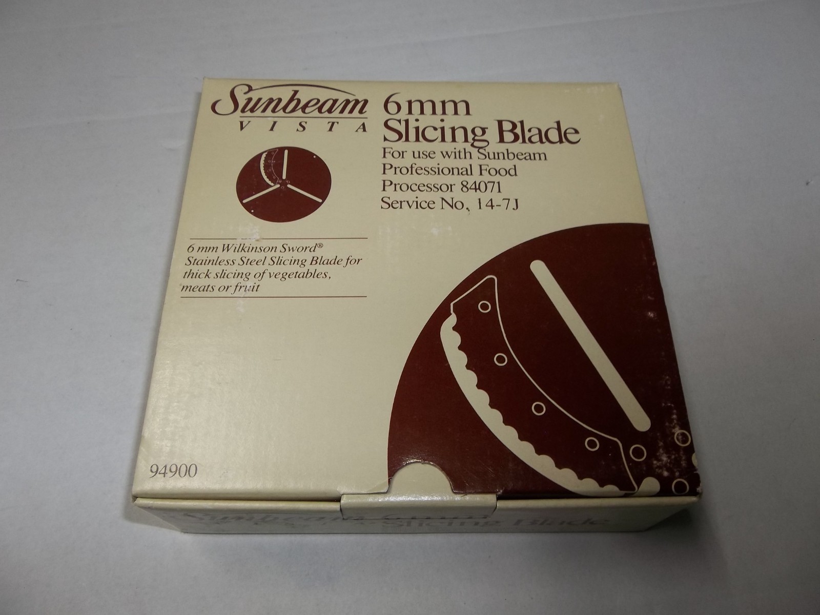 Sunbeam Vista 6mm Slicing Blade 94900 Food Processor Vintage 1983 New