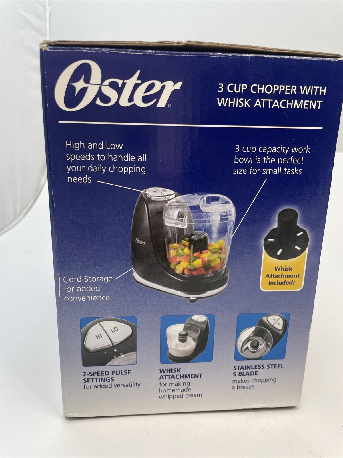 OSTER Mini Chopper-3C .Chops Onion, Veggies, Nuts, & WHISKS Model FPSTMC3321