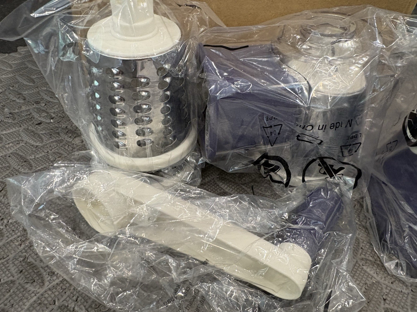 KITCHEN HQ Speed Drum Grater 200W Purple/White Slice Shred 3 Blades 636091
