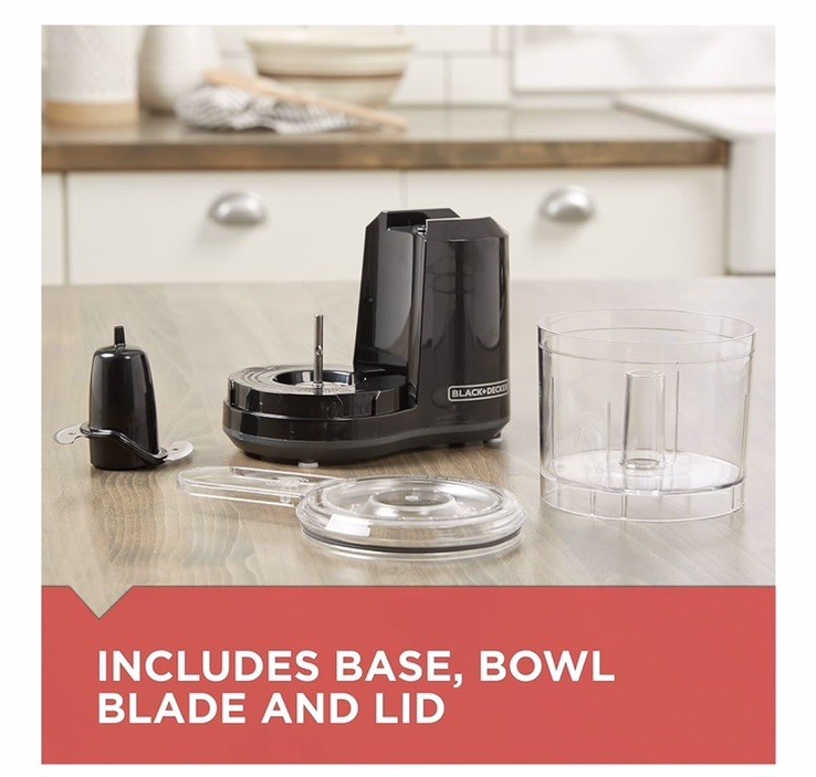 BLACK+DECKER 1.5-Cup Electric Food Chopper, One Touch Pulse, 150W Motor, Stay
