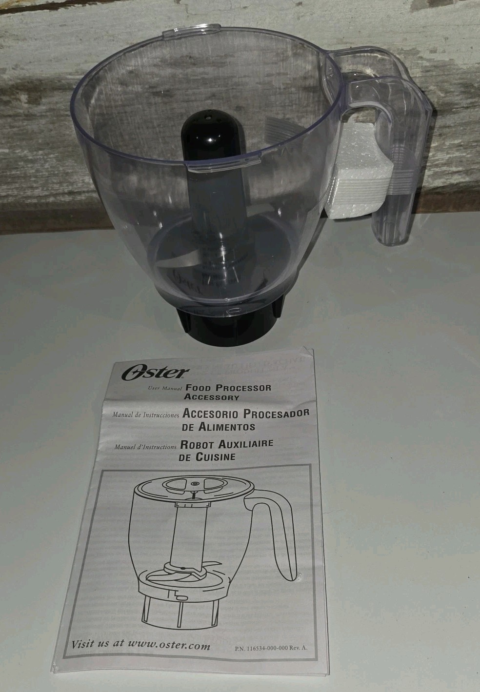 New Oster Food Processor Replacement Assembly 116434- 100-090 Bowl/Blade No Lid