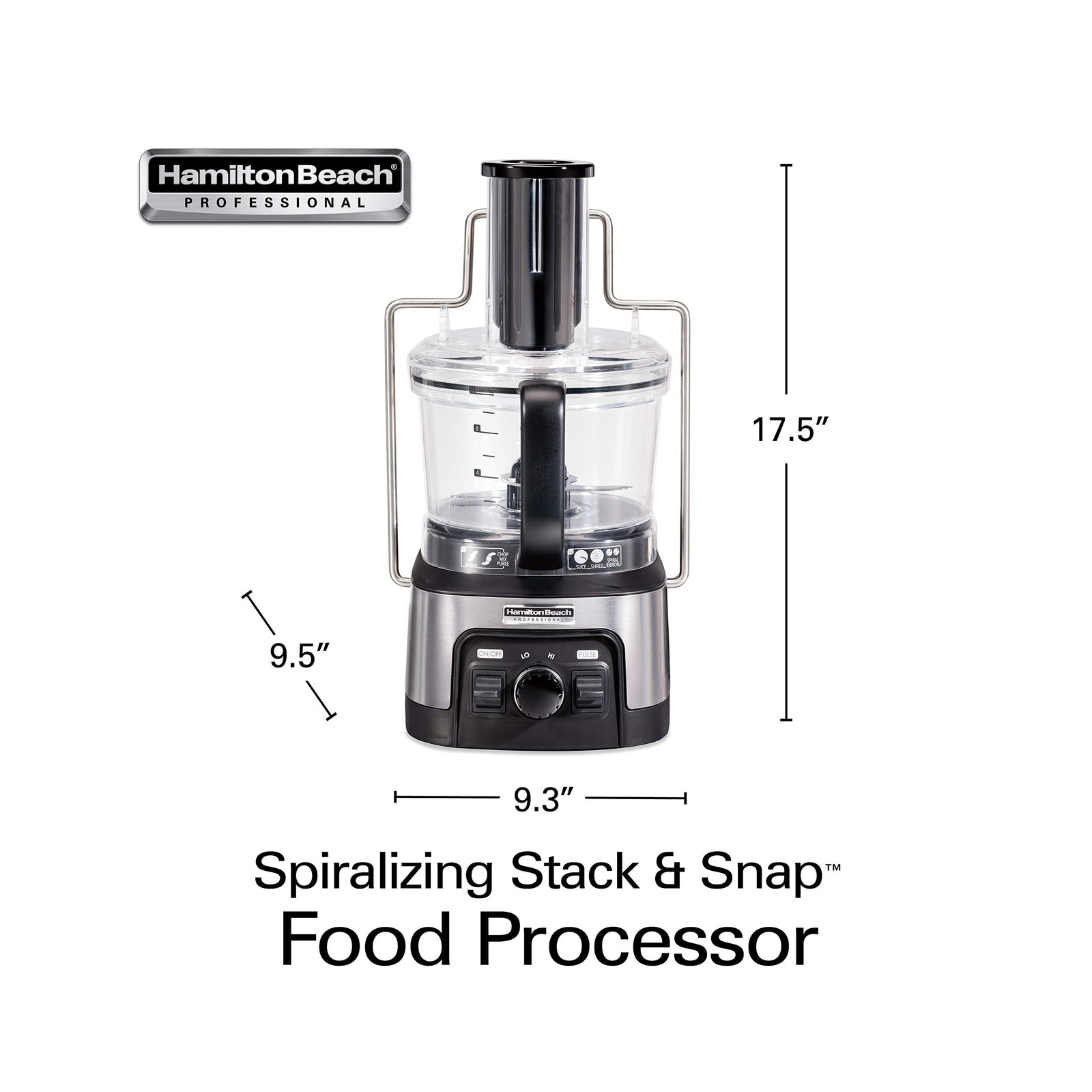 Hamilton Beach Professional Stack & Snap Food Processor & Veggie Spiralizer f…